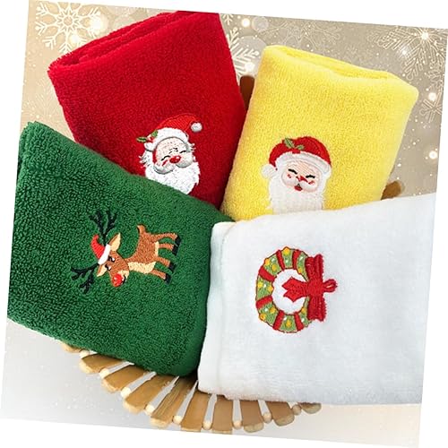 Miniatura 7 de Cabilock 6 toallas de Navidad de mano para baño, toallas bordadas de Navidad, paños de cocina, toallas de Papá Noel, toallas de mano de Navidad,
