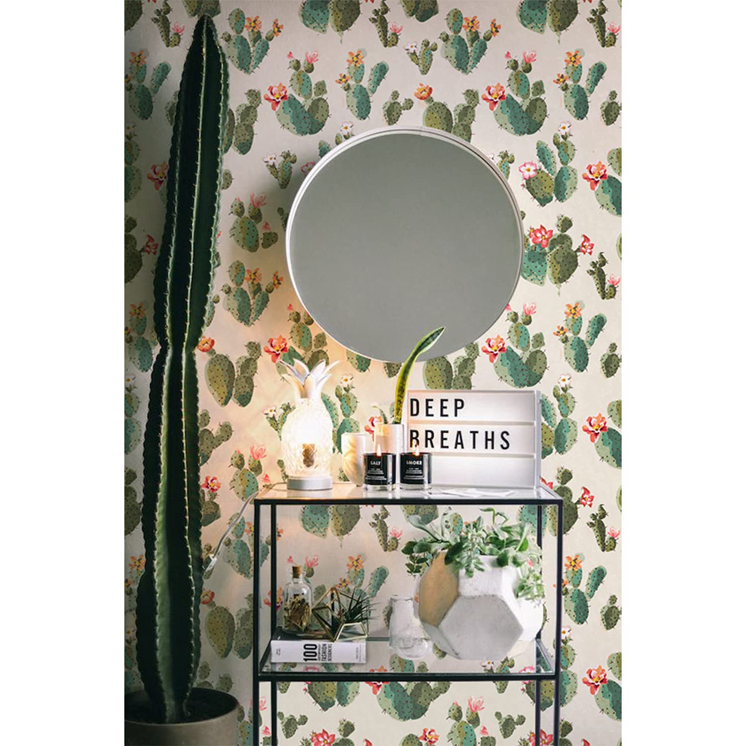 Papier peint intissé cactus 208x146cm grand format pour chambre et meuble