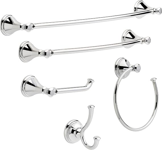Delta Double Towel Hook for Bathroom or Kitchen| Polished Chrome | Cassidy Accessories