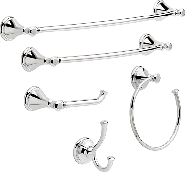 Delta Double Towel Hook for Bathroom or Kitchen| Polished Chrome | Cassidy Accessories