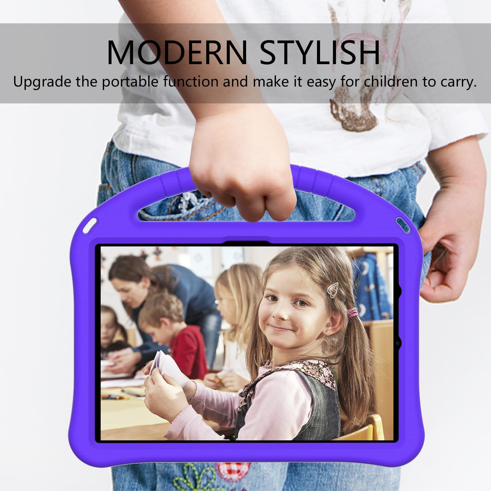 Pokrowiec ochronny na tablet Lekka, odporna na wstrząsy, przyjazna dla dzieci obudowa kompatybilna z etui Kindle Fire HD 10/Fire HD 10 Plus 10,1 cala (wydanie modelu na rok 2021), z podstawką z uchwyt