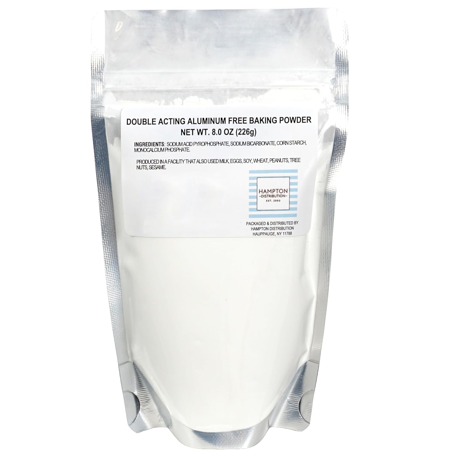 Double Acting Baking Powder Aluminum Free, 8 Ounce Bag, Aluminum Free Baking Powder, Hampton Distribution