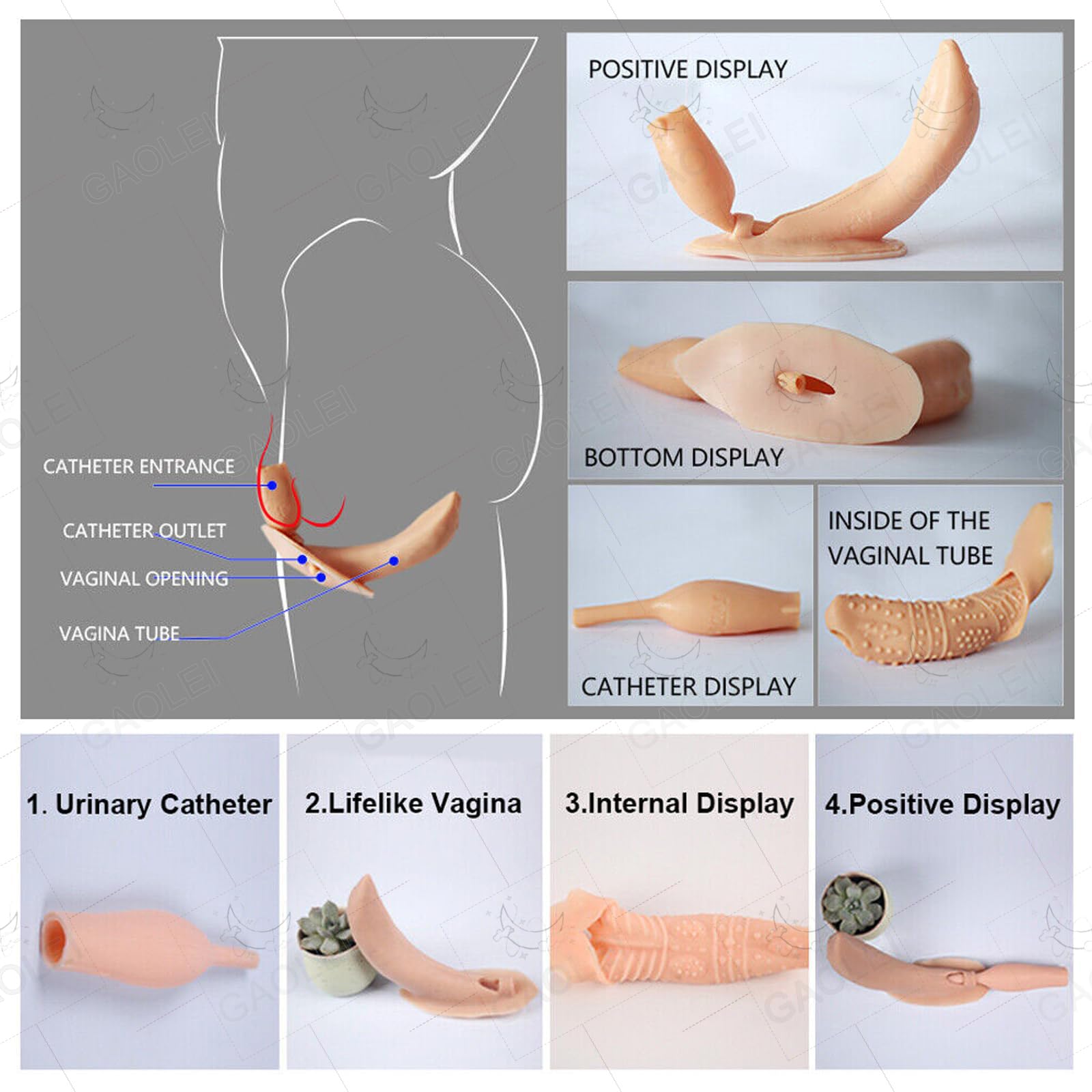Adima Traje de Silicona travestido Touch Soft Artificial D/G Cup Breast Form con catéter para mastectomía transgénero