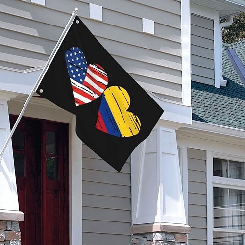 Miniatura 5 de Bandera colombiana de Estados Unidos, bandera colombiana personalizada, cuadrada, decorativa, de 2 x 3 pies, banderas de jardín, banderas