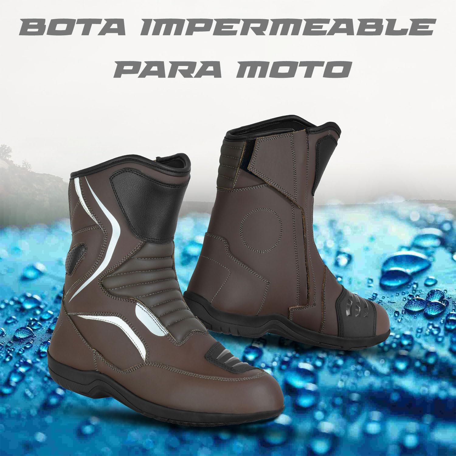 Scarpe da moto da uomo, scarpe da strada rinforzate, protezione dagli impatti, suola antiscivolo