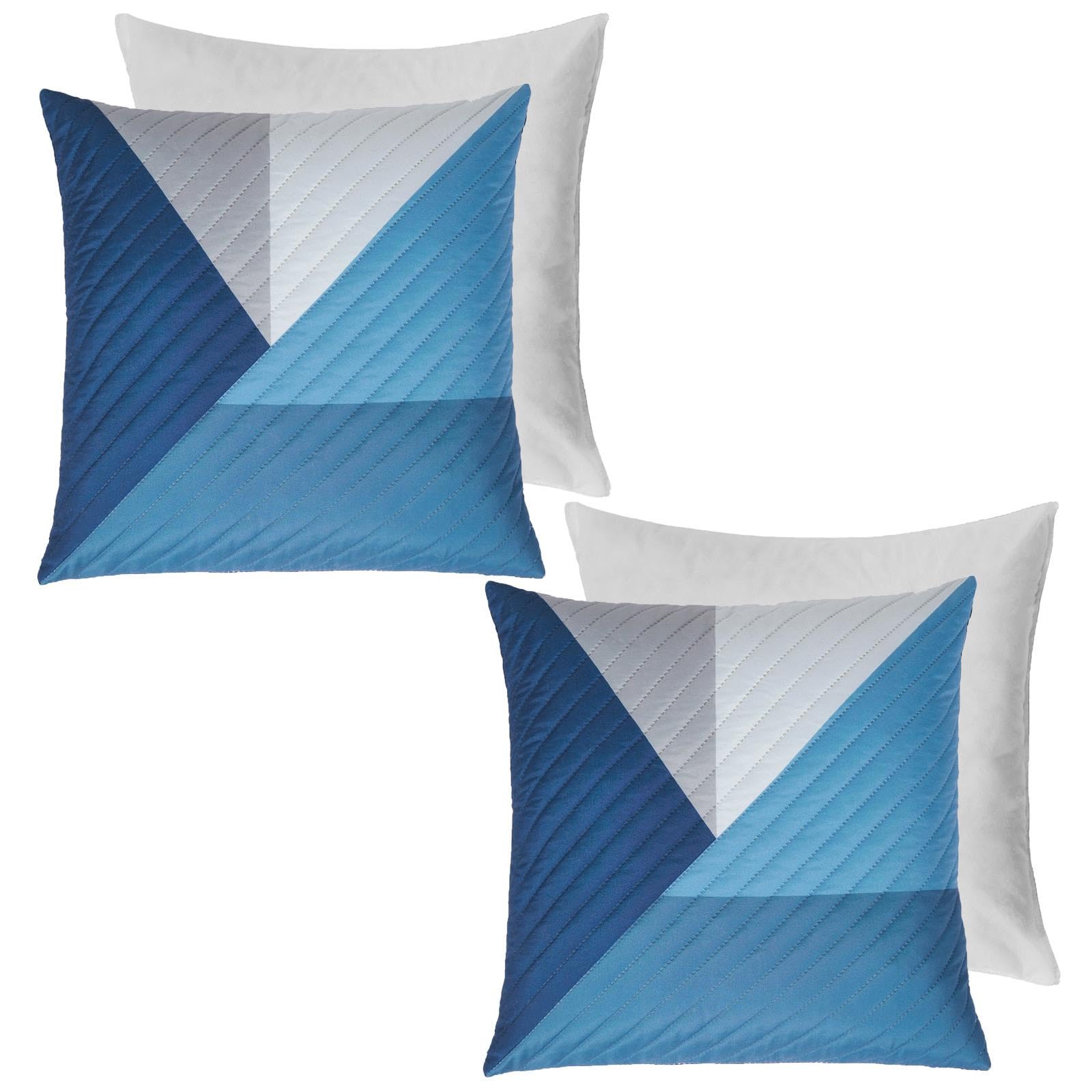 Ohs Navy Cushions With Covers Included 45 X 45, Pinsonic Abstract Cushion Inserts Ultra Soft Sofa Seat Cushion Covers Decorative Living Room Bedroom - Set Of 2,
