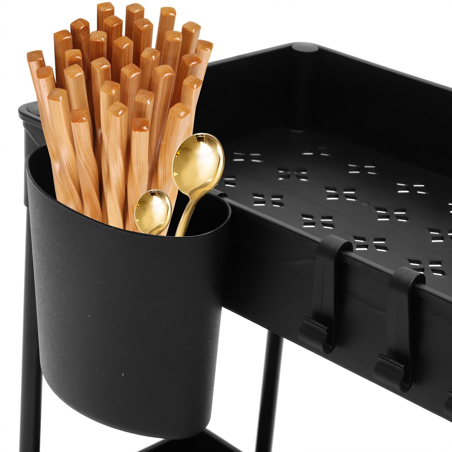 Sink Storage Organizer Retractable Telescopic Sink Shelf Kitchen Cabinet Pull out Drawer Rack for Bathroom and Kitchen Storage, Black