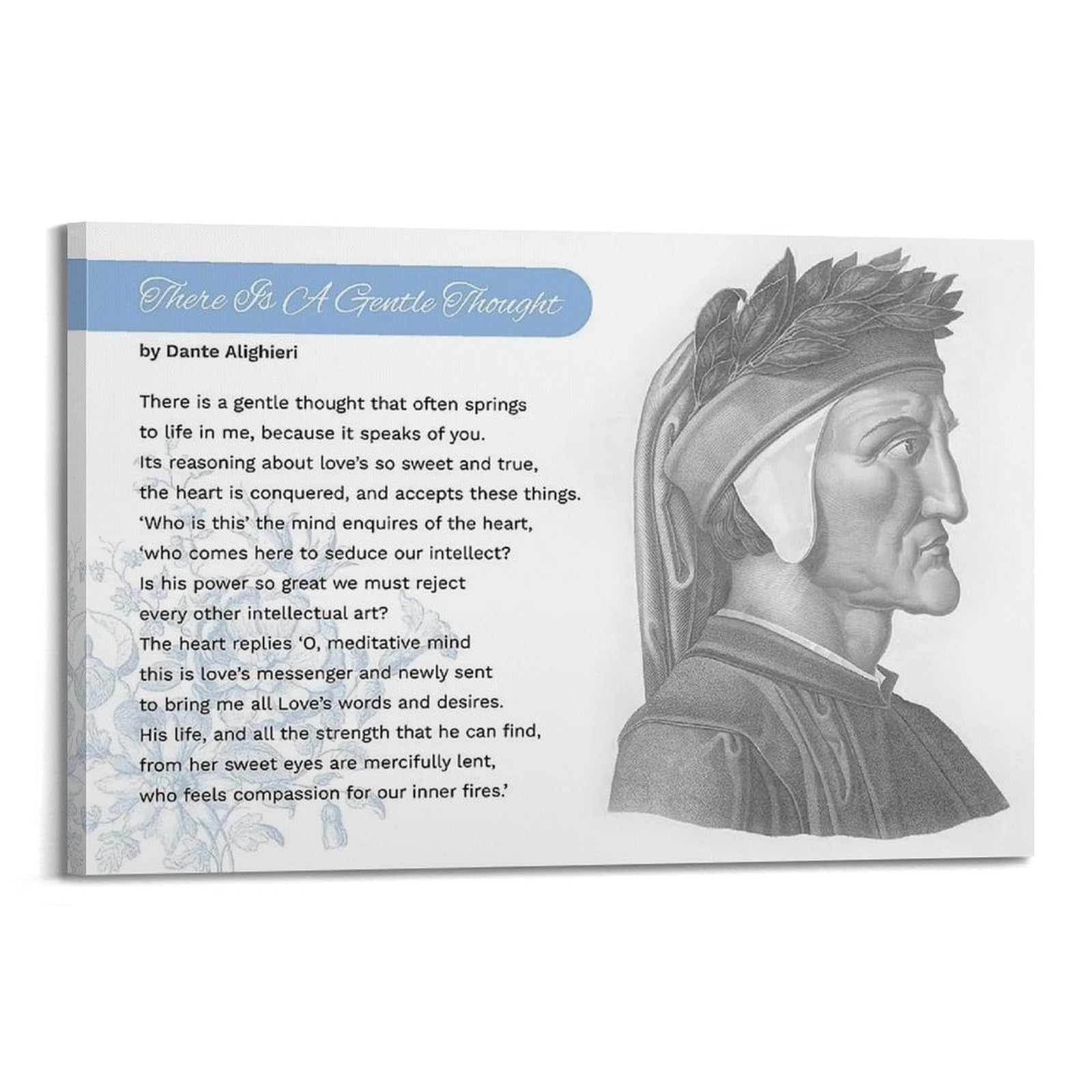 xiaoxiaoshen Dante Alighieri Inspirational Poem Canvas Poster Wall Art Prints Room Aesthetic Murals Bedroom And Living Decorations 20x30inch(50x75cm)