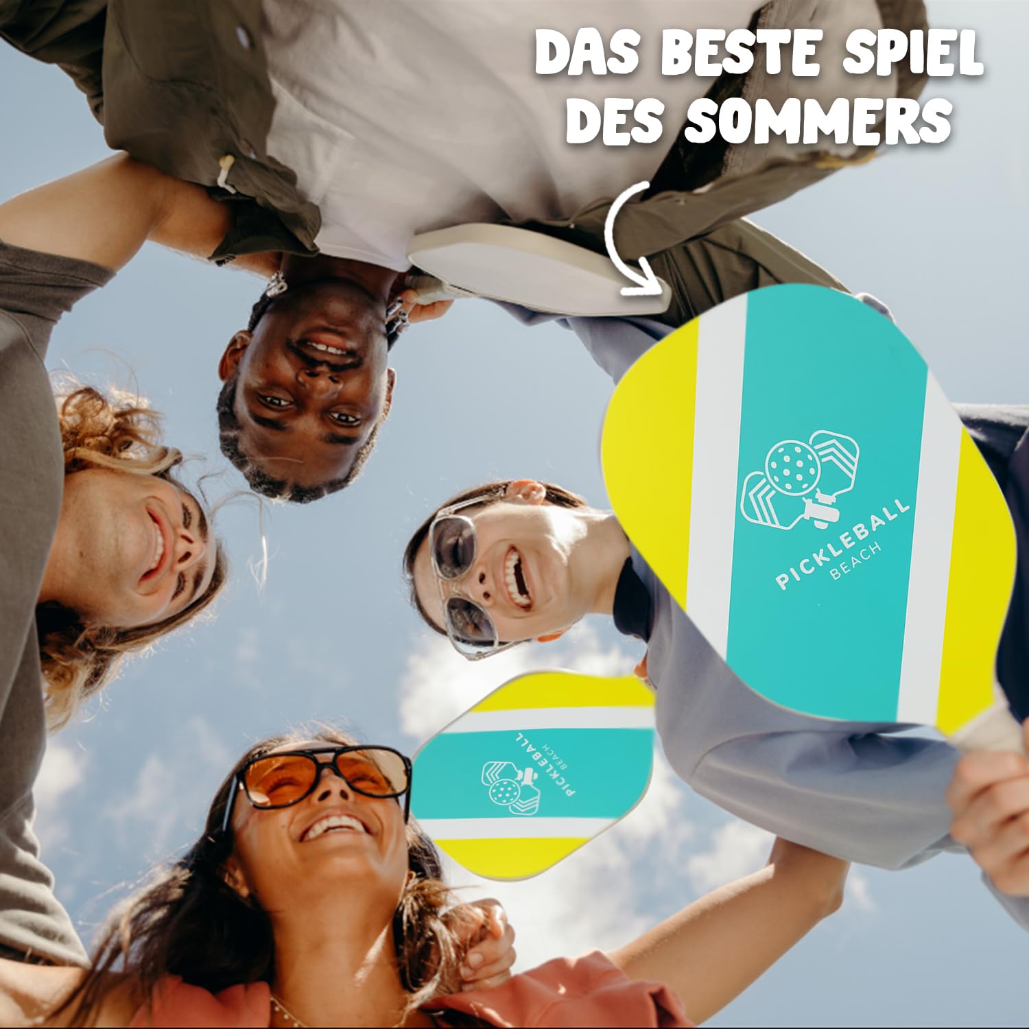 Pickleball Pro® | 2 Holzschläger + 3 Bälle | Offizielles Pickle Ball Set mit Transporttasche | Strand, Outdoor, Sport Spiel | Erwachsenenspiele | 100% Fun | OriginalCorner®