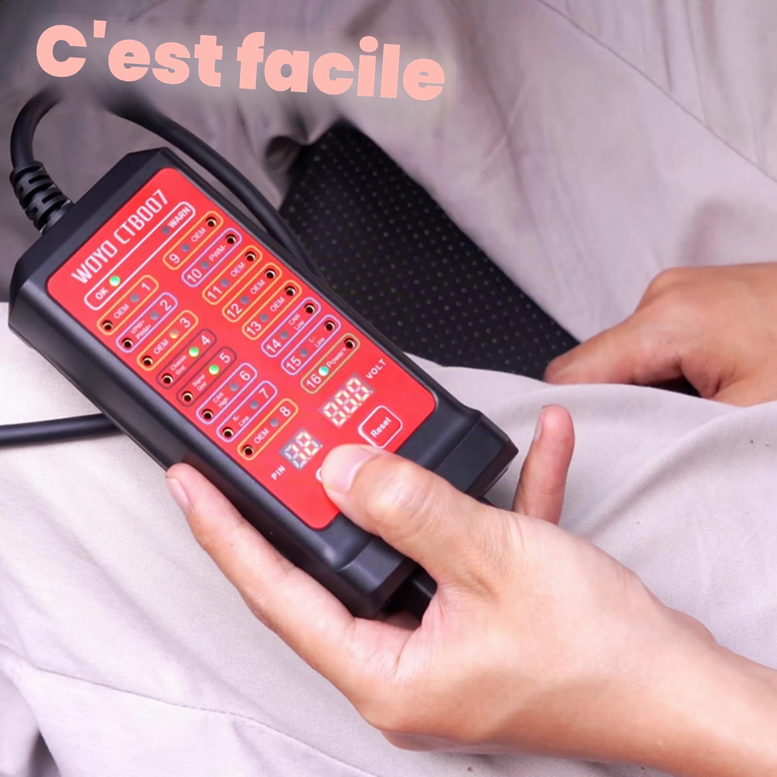Boîte de Dérivation OBD2, 16 Broches Can OBDII Détecteur de Protocole Automobile Alimentation et Sol Voiture Can Test OBD2 Outil de Diagnostic pour Surveiller Les Signaux