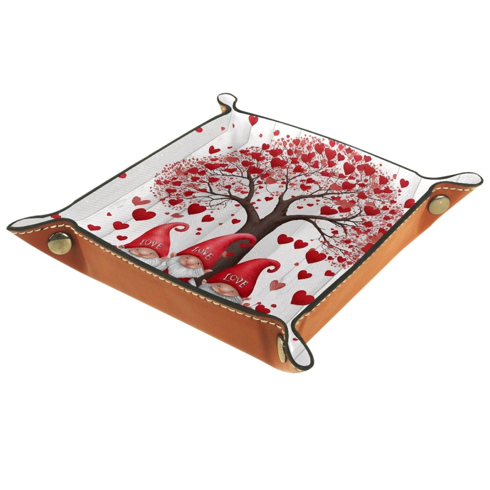 VAPOKF Love Tree Gnome Portable Folding Dice Rolling Tray, Microfiber Leather Dice Holder for Dice Games Like RPG, DND and Other Table Games