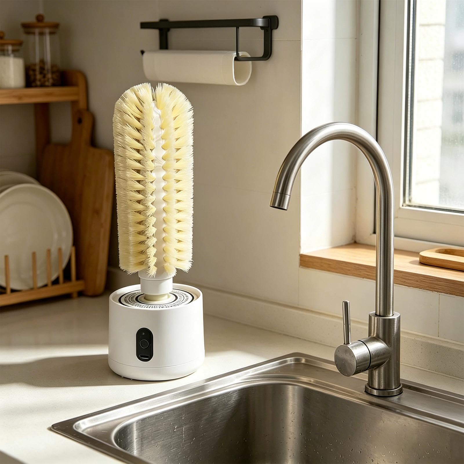 Flaschenbürsten-Set, wiederaufladbar, USB-Wandmontage, Reinigungsbürste, für Zuhause, Küche, Spüle, Restaurant, Bar, Trinkbecher