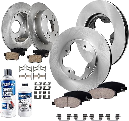 Detroit Axle - Kit de freno para 93-97 Honda Accord CL Rotores de freno de disco de cerámica Pastillas de freno de repuesto 1993 1994 1995 1996 1997