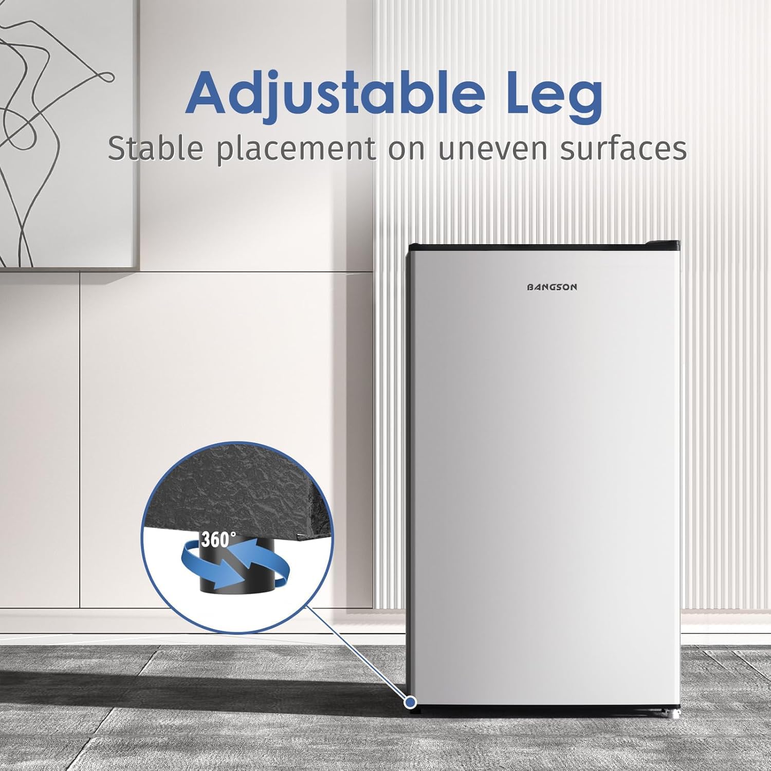 Bangson Mini Fridge With Freezer, 3.2cu.Ft, Single Door Small Refrigerator, Energy-Efficient, Low Noise, Mini Fridge For Bedroom Dorm And Office, Silver on Fridge.com - View 5
