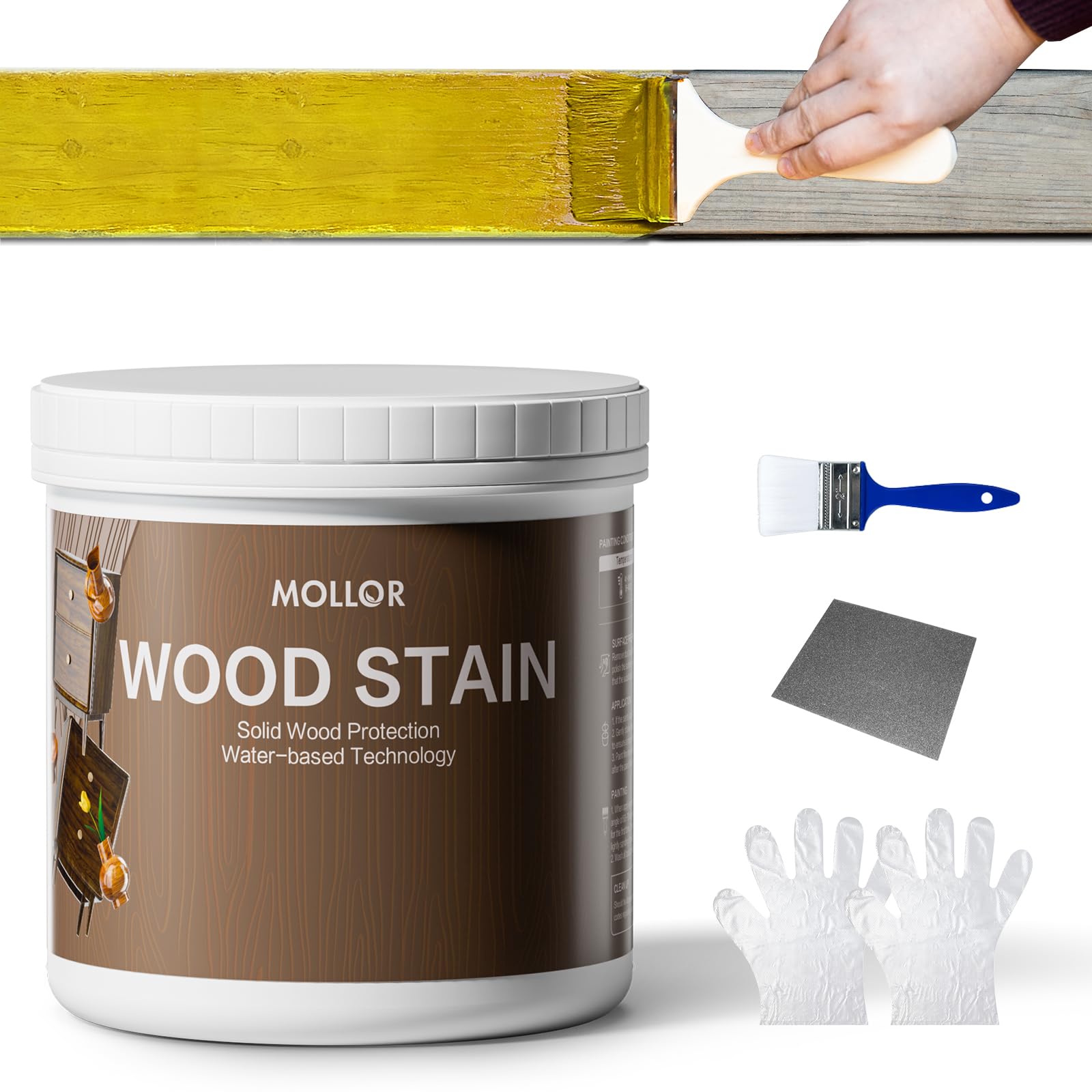 Tinte para madera, 500 g de tinte de madera a base de agua y sellador en uno, no requiere imprimación, no requiere capa superior, secado rápido, bajo olor, no tóxico, perfecto para muebles de interior