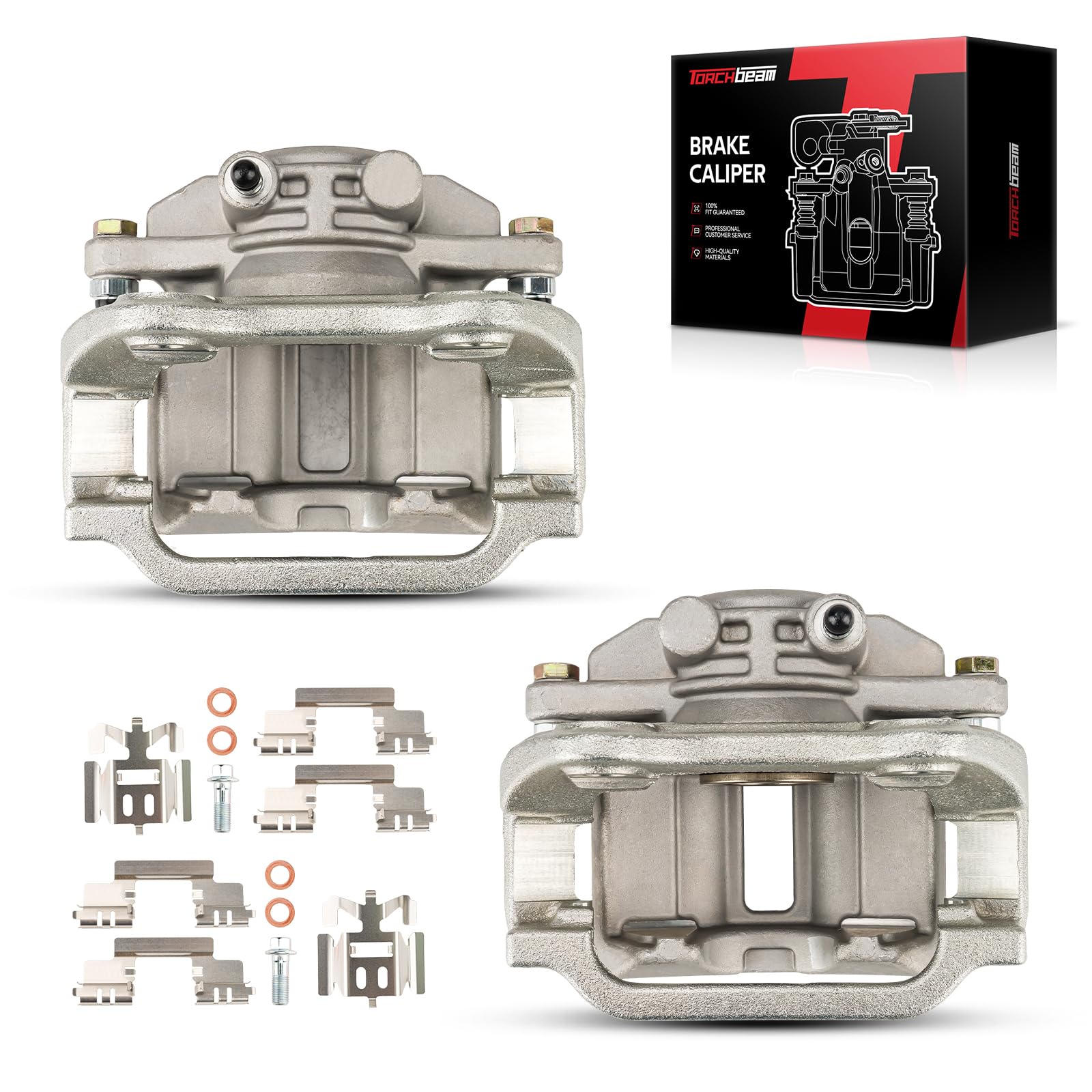 Torchbeam 2PCS Rear Driver and Passenger Side Brake Caliper for 2003-2004,2006 Silverado 1500, 2005 Silverado 1500, 2003-2004,2006 Sierra 1500, 2007 Silverado 1500 Classic, Replace #18B4854+18B4855