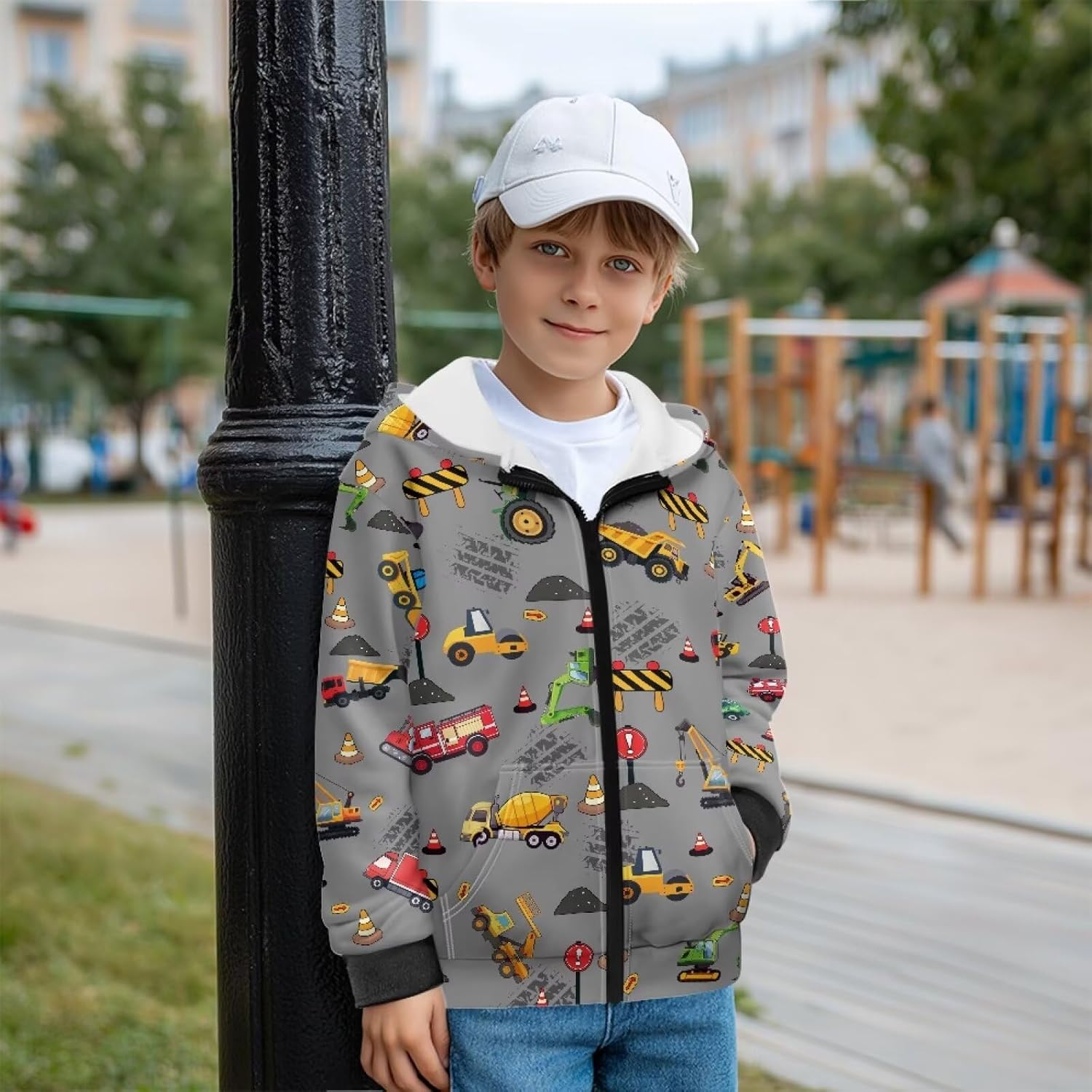 GePrint Boys Hooded Clothes with Pocket Soft Fleece Children's Long Sleeve Sweatshirt Warm Oversized Pullover for Teen Boy