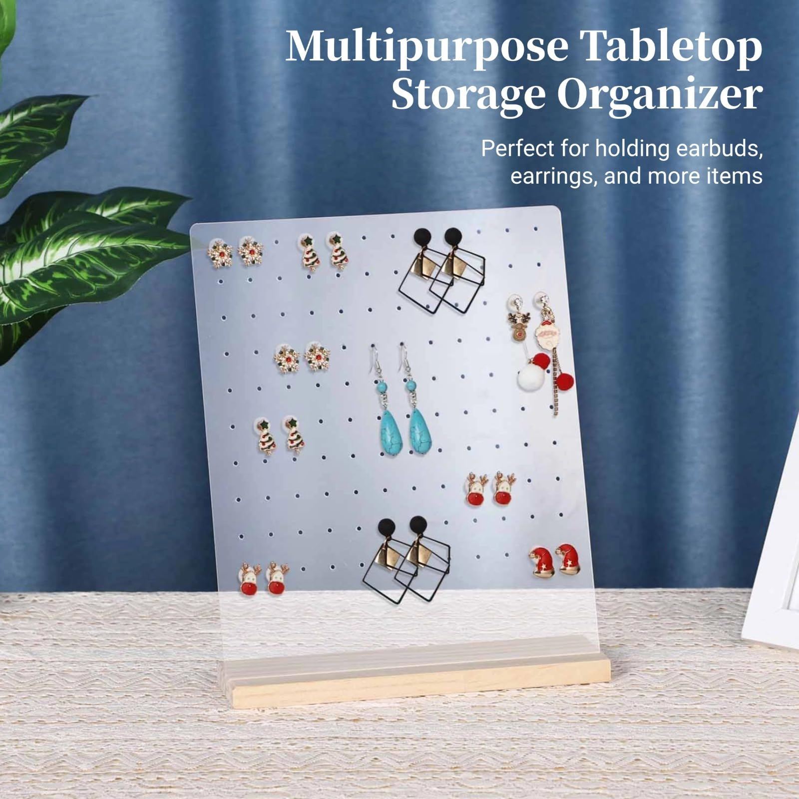BOSREROY 4 Stk. Acryl-Emaille-Pin-Displayständer mit Holzsockel, 120 Löchern, Desktop-Pinhalter, Acryl-Ohrringständer, klarer Tisch-Organizer für Auszeichnungen, Abzeichen und Sammlerstücke