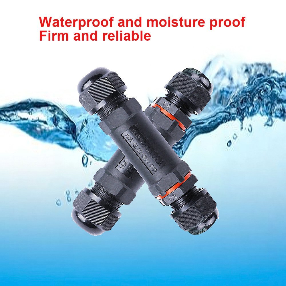 Connettore cavi impermeabile IP68, CESFONJER 2pezzi connettore per cavi esterni, scatola giunzione esterna, accoppiatore per manicotti per connettori per cavi per cavi da 2 o 3 pin di diametro 5-13 mm