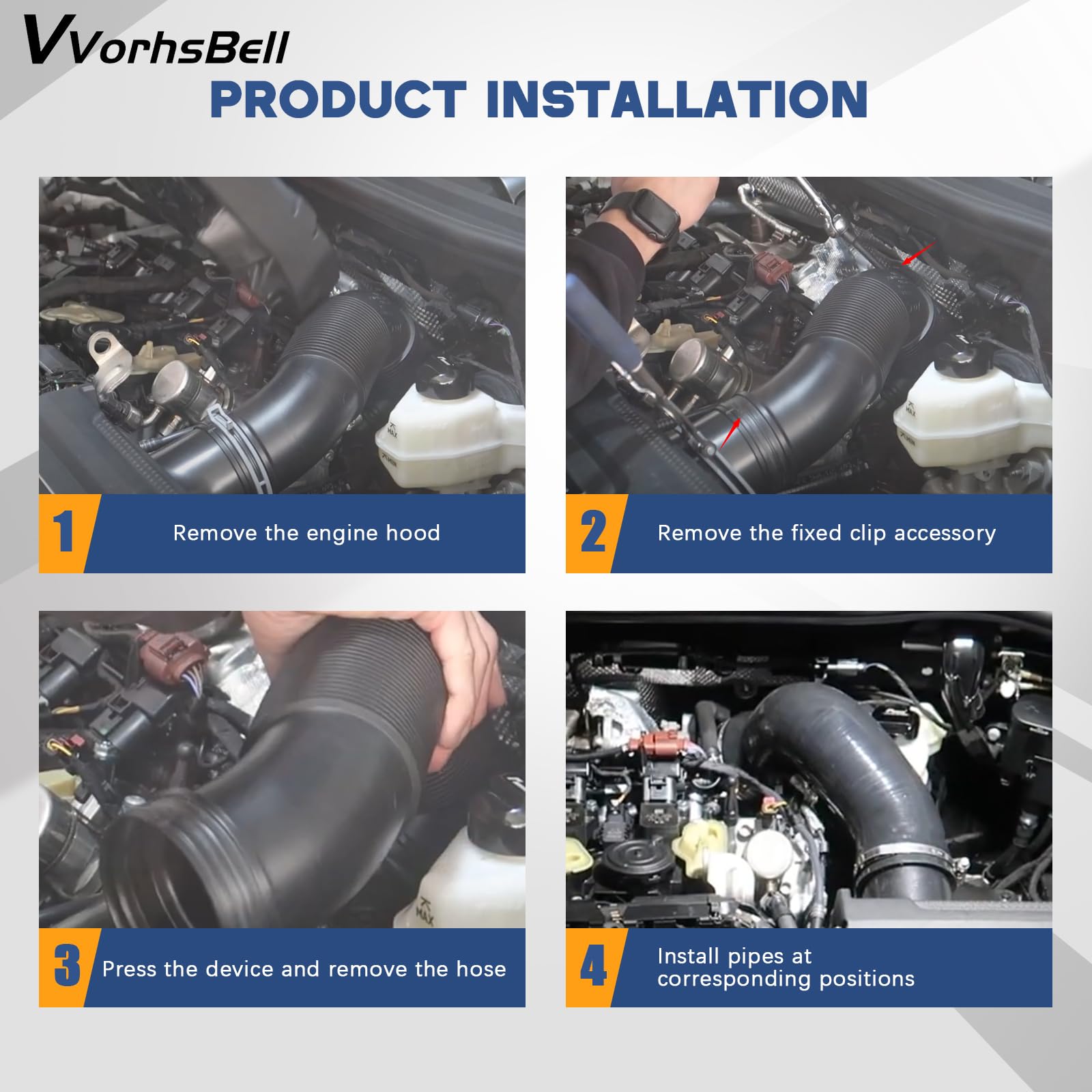 Turbo Zulaufschlauch kompatibel mit VW Golf 8 R/GTI CS/Audi S3 8Y / Cupra Leon, 2.0TSI Gen4 EA888.4 300-320PS Performance Intake Upgrade