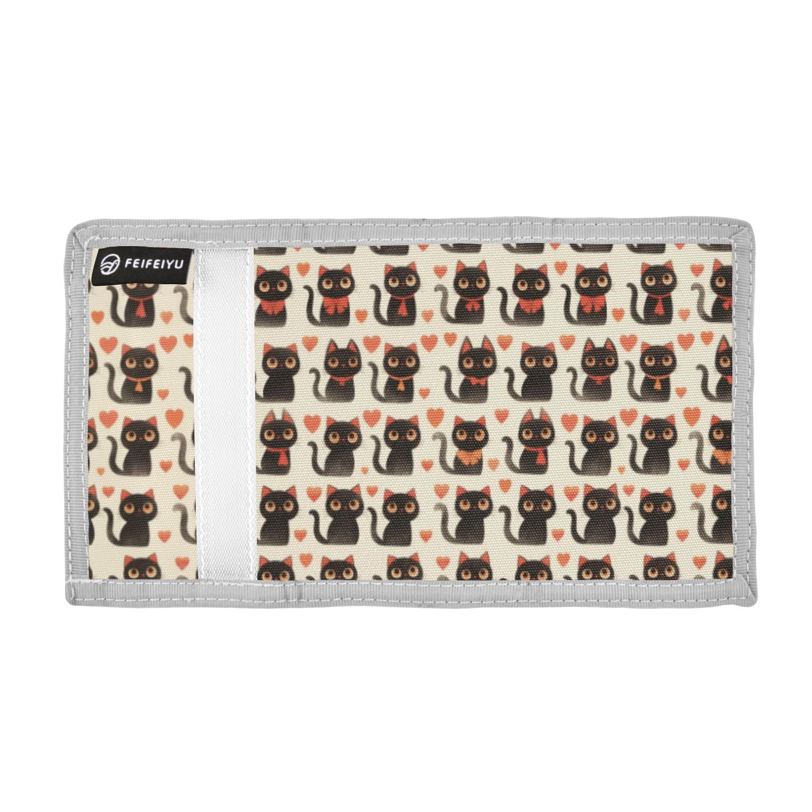 Wusikd Black Cats Kids Wallet for Boys Girls Red Toddler Trifold Wallet Novelty Wallet for Teens Women Men