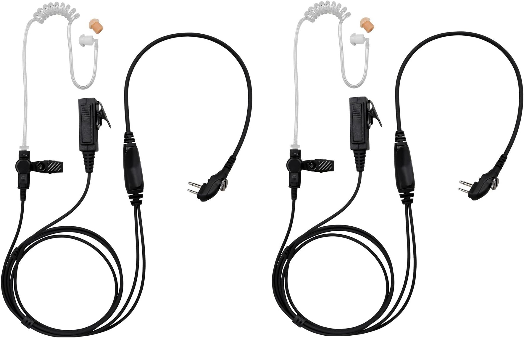 Bommeow 2 Pack BCT22-H4 2-Wire Clear Coil Surveillance Kit for Hytera HYT TC-700 TC-610 TC-620 TC-510 TC-585