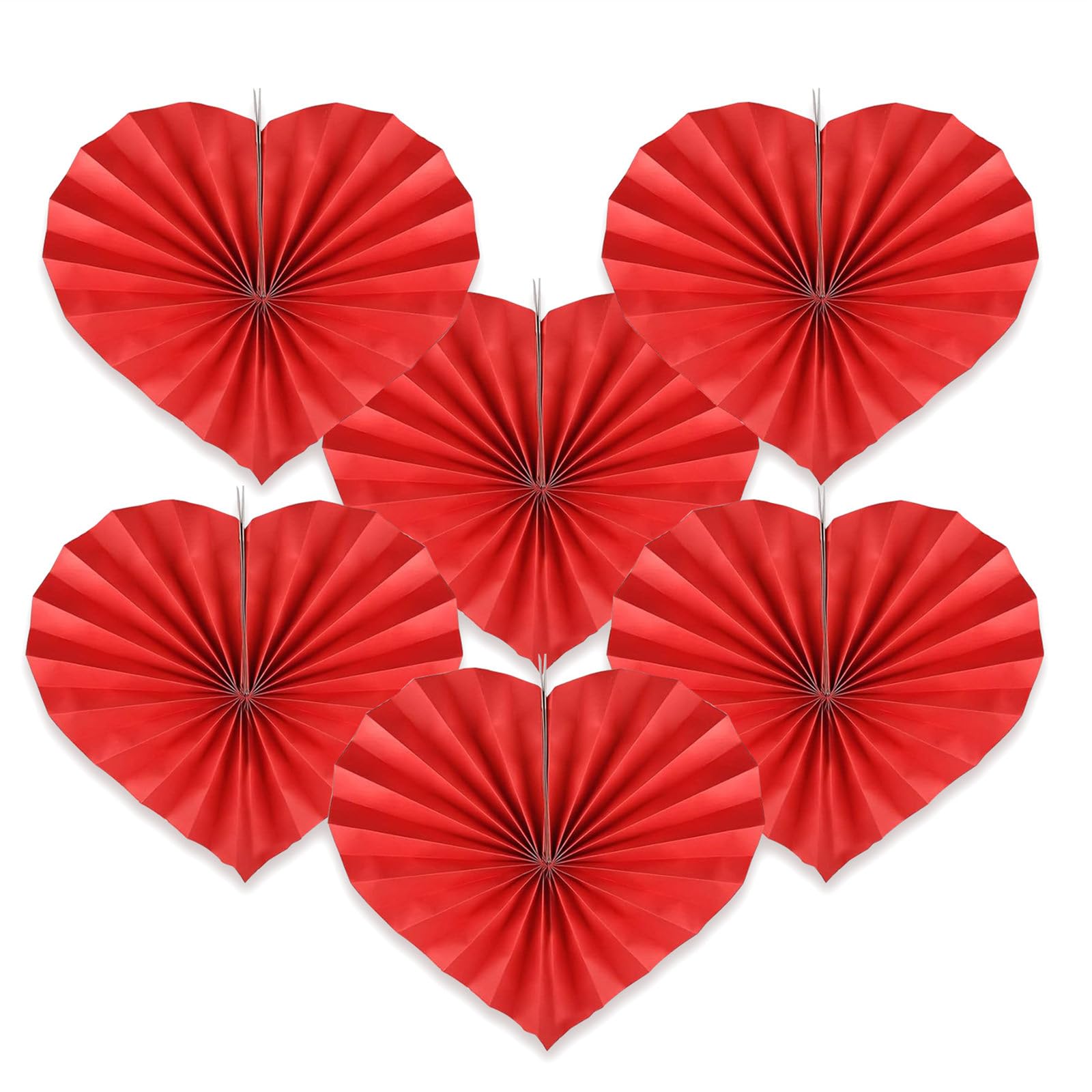 Elnwnnkc 8pcs Love Heart Shaped Paper for Wedding and Anniversary Decorative Folding Fan Valentines Day Party Supplies Valentine Decorations