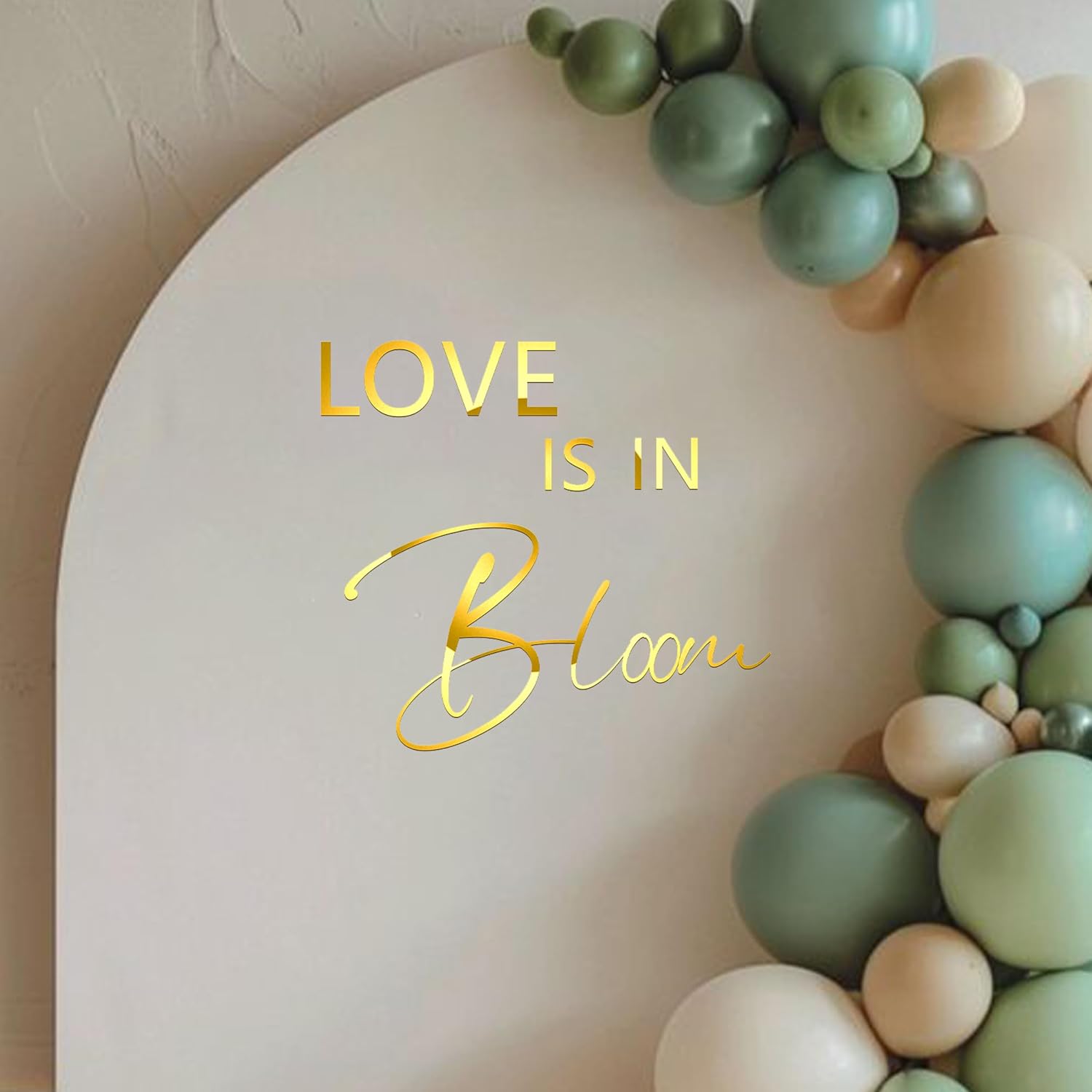 Gold Love is in Bloom Bridal Shower Party Wall Decal image 3