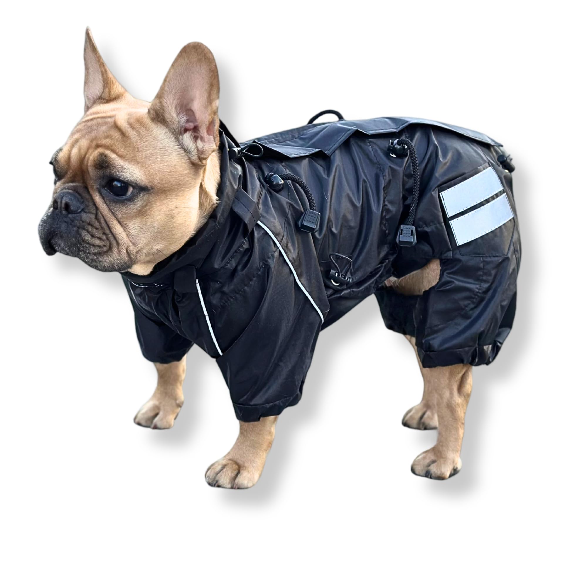Dog Raincoat for French Bulldogs, Waterproof Full Body Jacket for