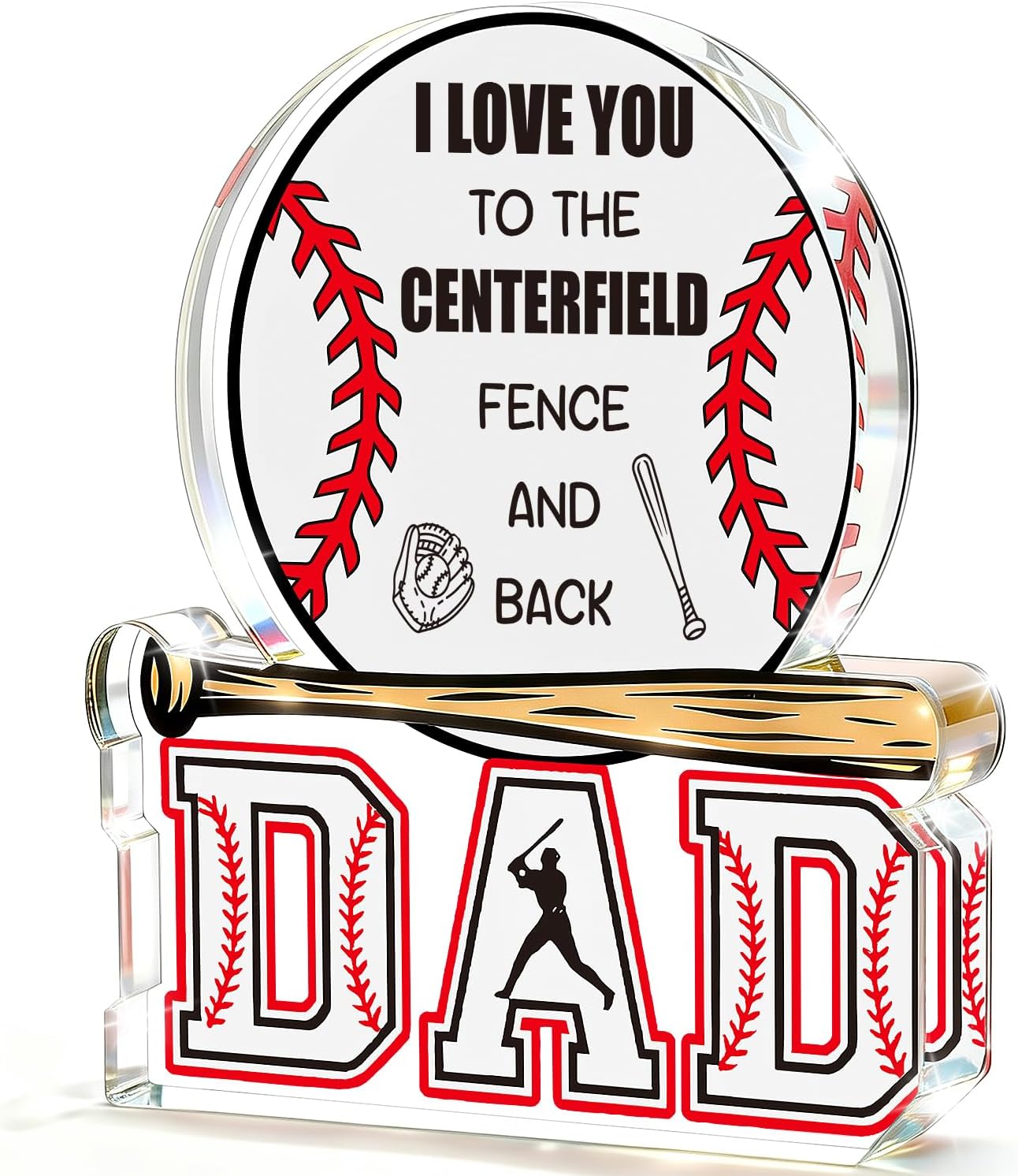 Dad Gifts for Fathers Day from Daughter Son Wife, Father's Day Birthday Gifts for Step Bonus Dad Father in Law Men, Best Dad Ever Present From Daughter Son, Acrylic Desk Sign Home Office Desk Decor