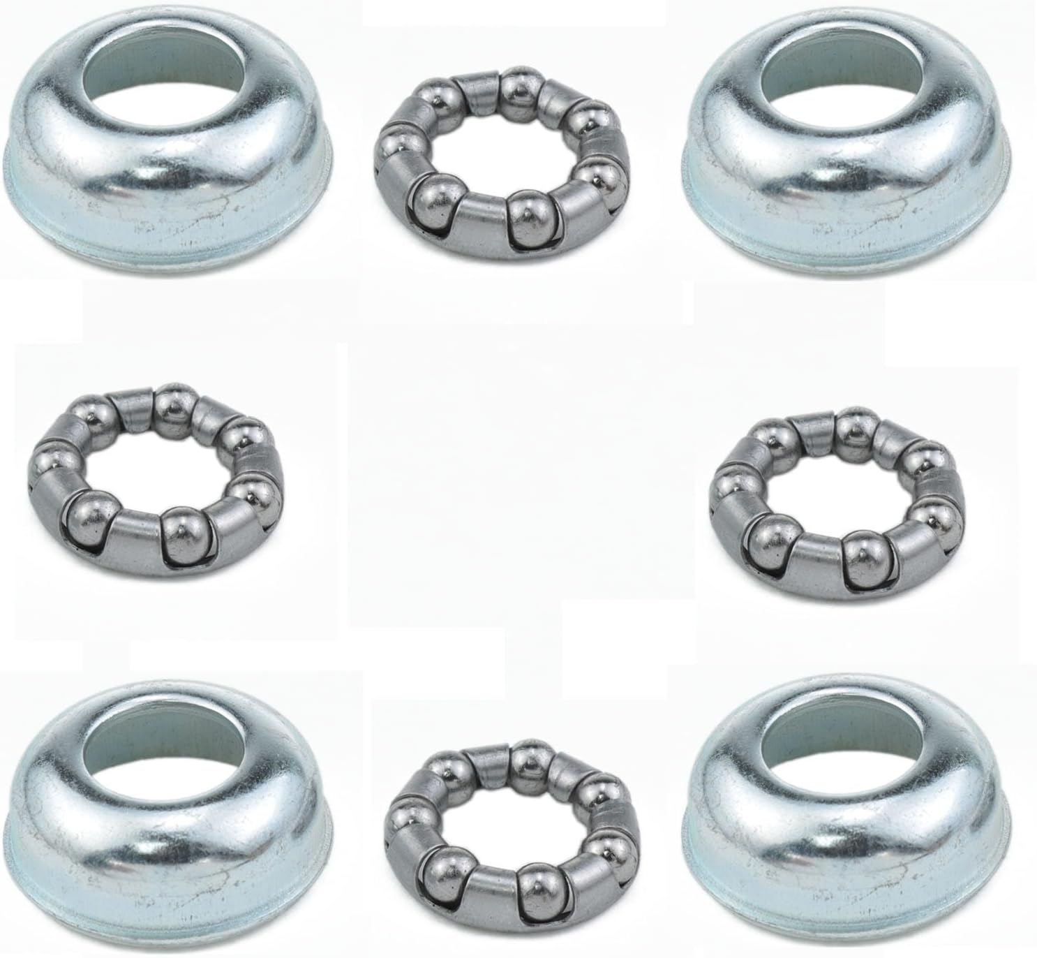 Silver 4PCS Bicycle Front Hub Cups 5/16inch Bicycle Accessories Bike 3/16inch Ball Bearing Retainermountain Bike Bearing hub for Mountain Bikes
