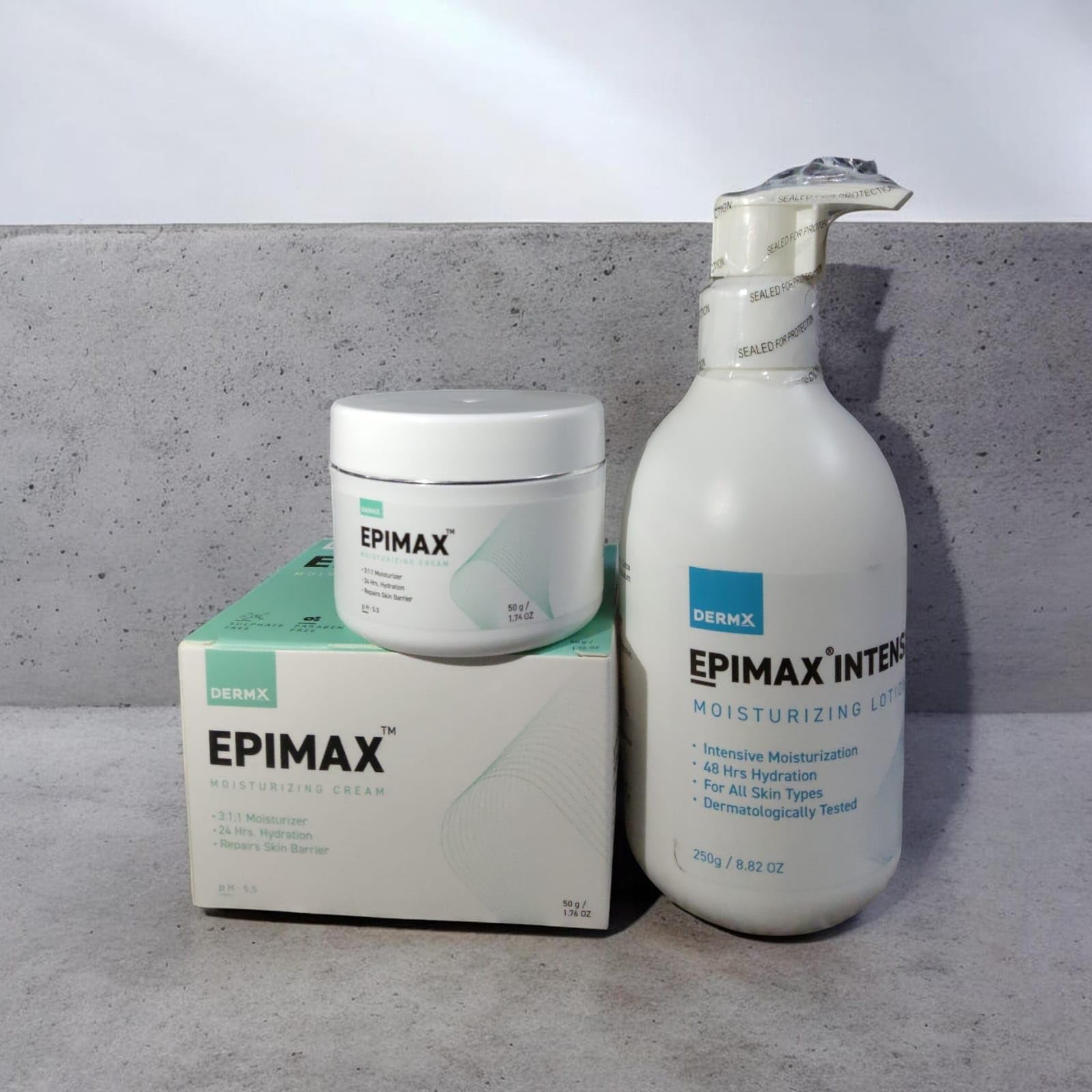 Combo Pack of DERMX EPIMAX Moisturizing Lotion & Cream for Face & Body-image-27