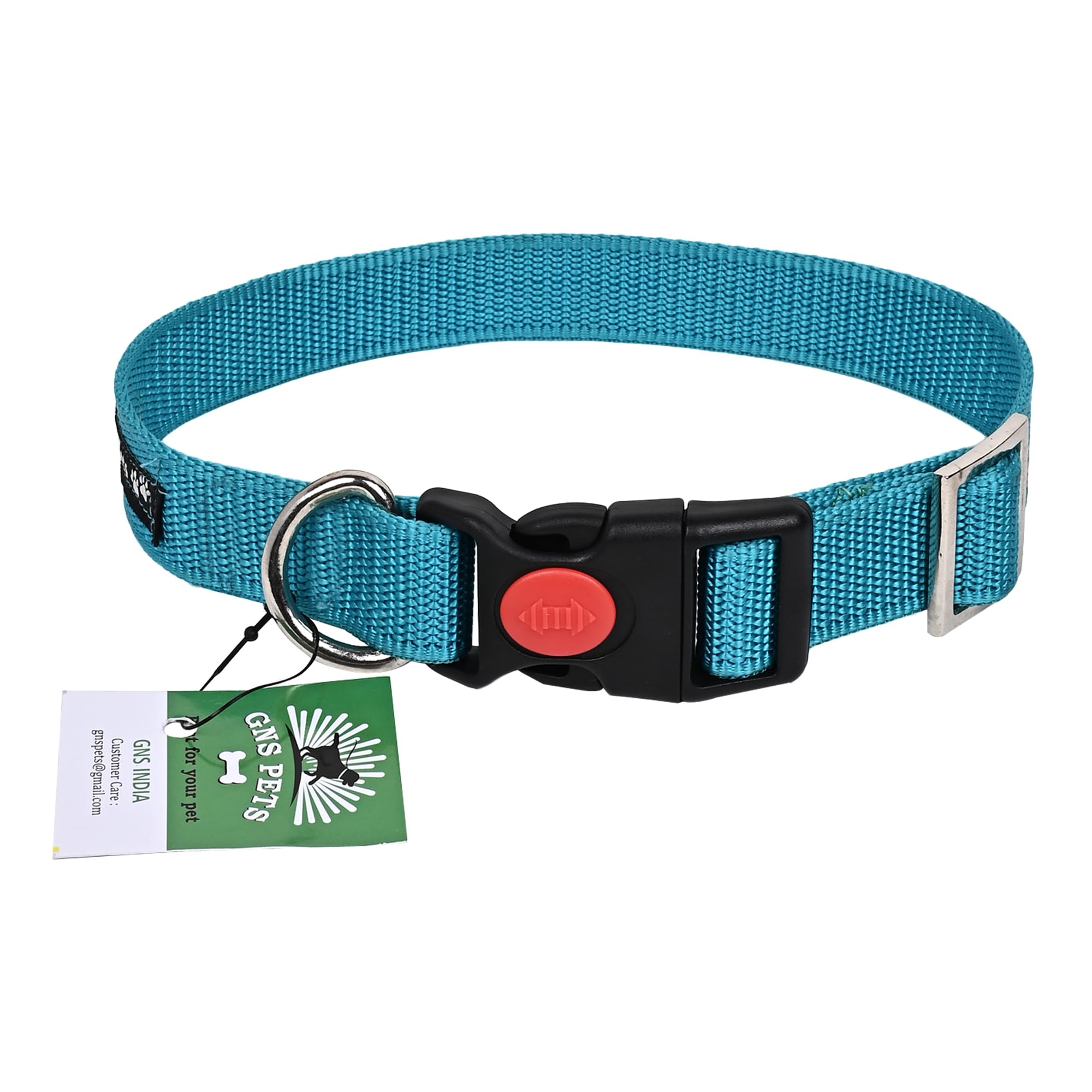 Dog Nylon Collar for Large Medium Small Dogs Fully Adjustable Clasp Buckle & Metal Hook to Match with Any Pet Leash Accessories (Free Size, Turquish Blue) (B0CMPDSC3H) Amazon Price History, Amazon Price Tracker