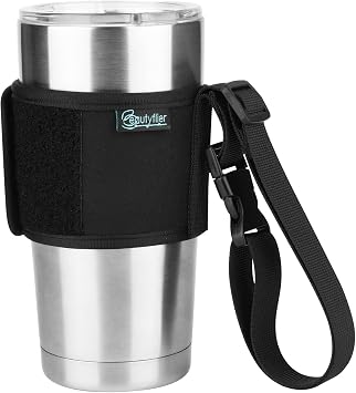 Beautyflier Coffee Tumbler Holder for Yeti 30 oz Tumbler Carrier with Strap Handle, Travel Coffee Mug Carrier Sling for Yeti, Hydro Flask Tumbler, BlenderBottle Shaker Bottle