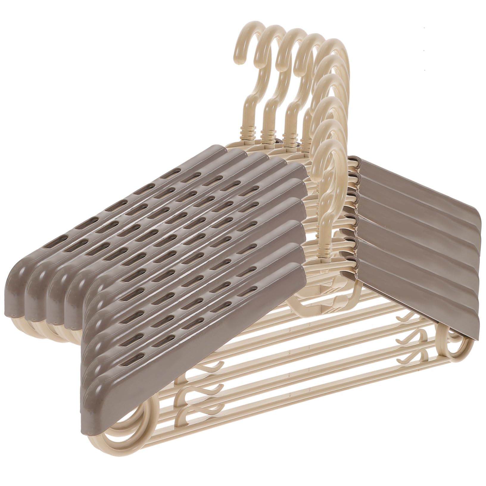 Hohopeti 10pezzi Grucce in Plastica Extra Larghe e Resistenti Per Cappotti Pantaloni e Vestiti Design Ergonomico e Regolabile Per Uso Prolungato e Duraturo