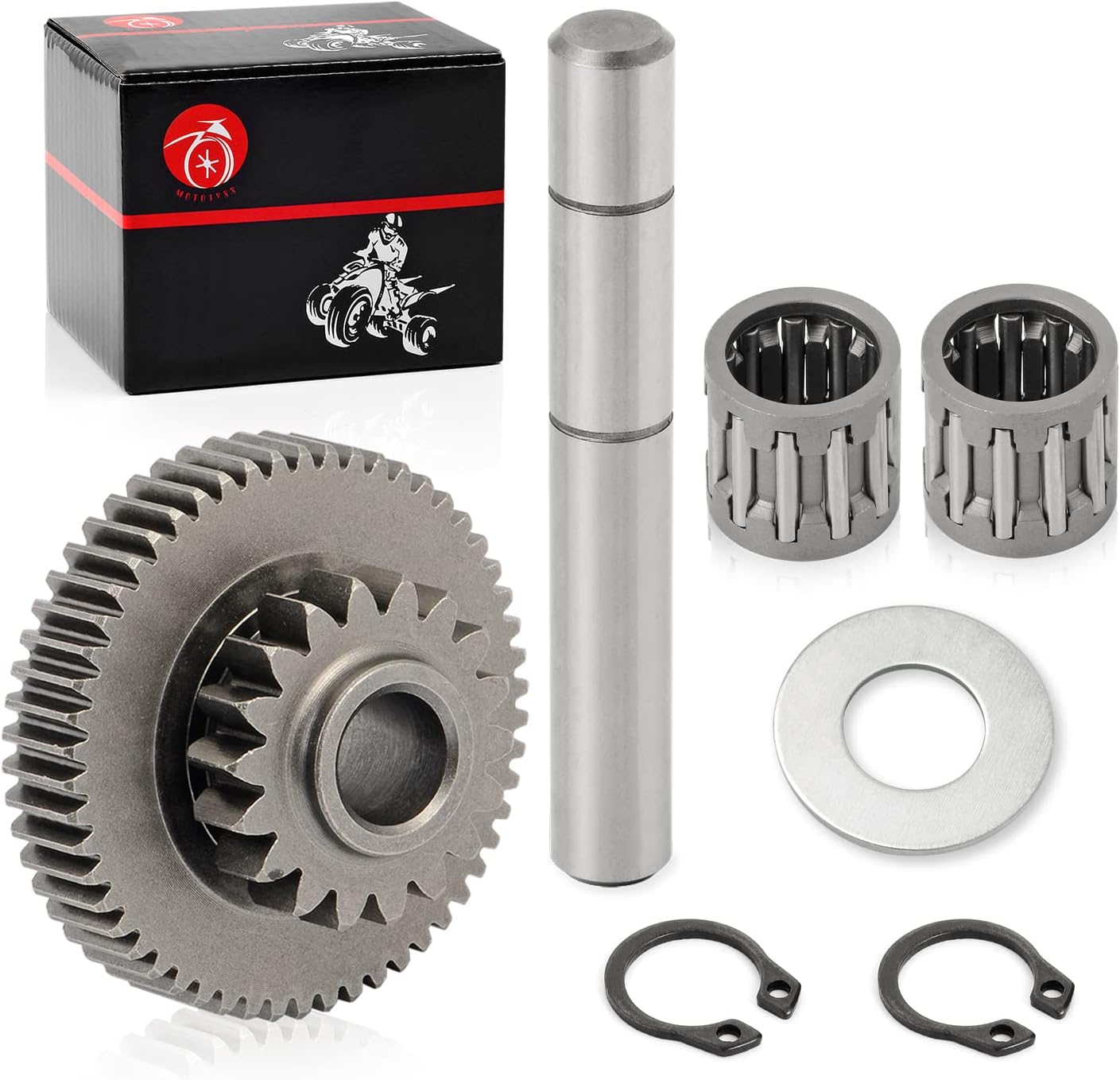 Starter Clutch One Way Bearing and Gear Idler + STARTER Motor IDLER GEAR Kit & Gasket For YAMAHA Warrior Raptor 350 Big Bear 350 Moto 4 YFM350ER Kodiak 400