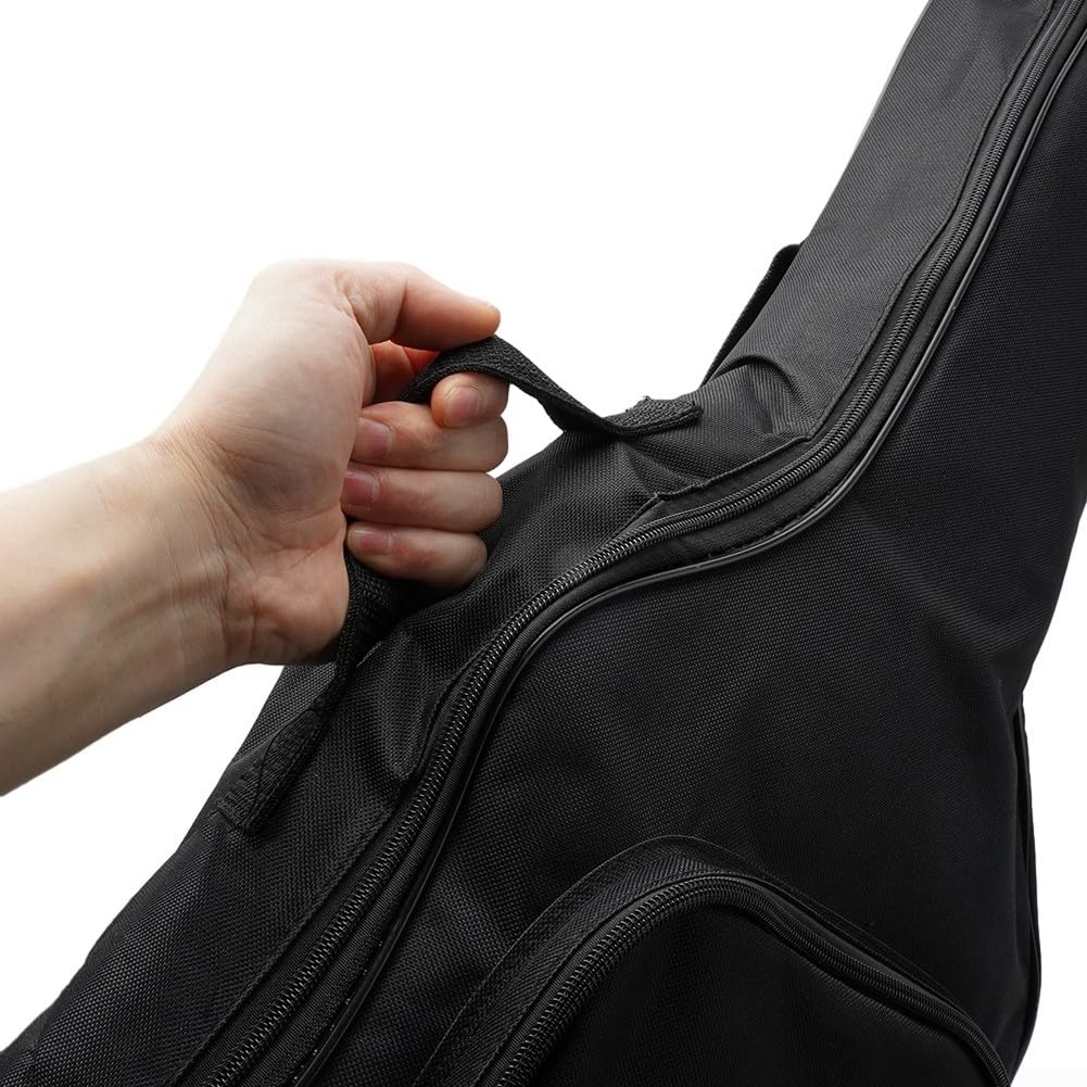 Housse de transport rembourrée imperméable pour guitare acoustique standard, Noir