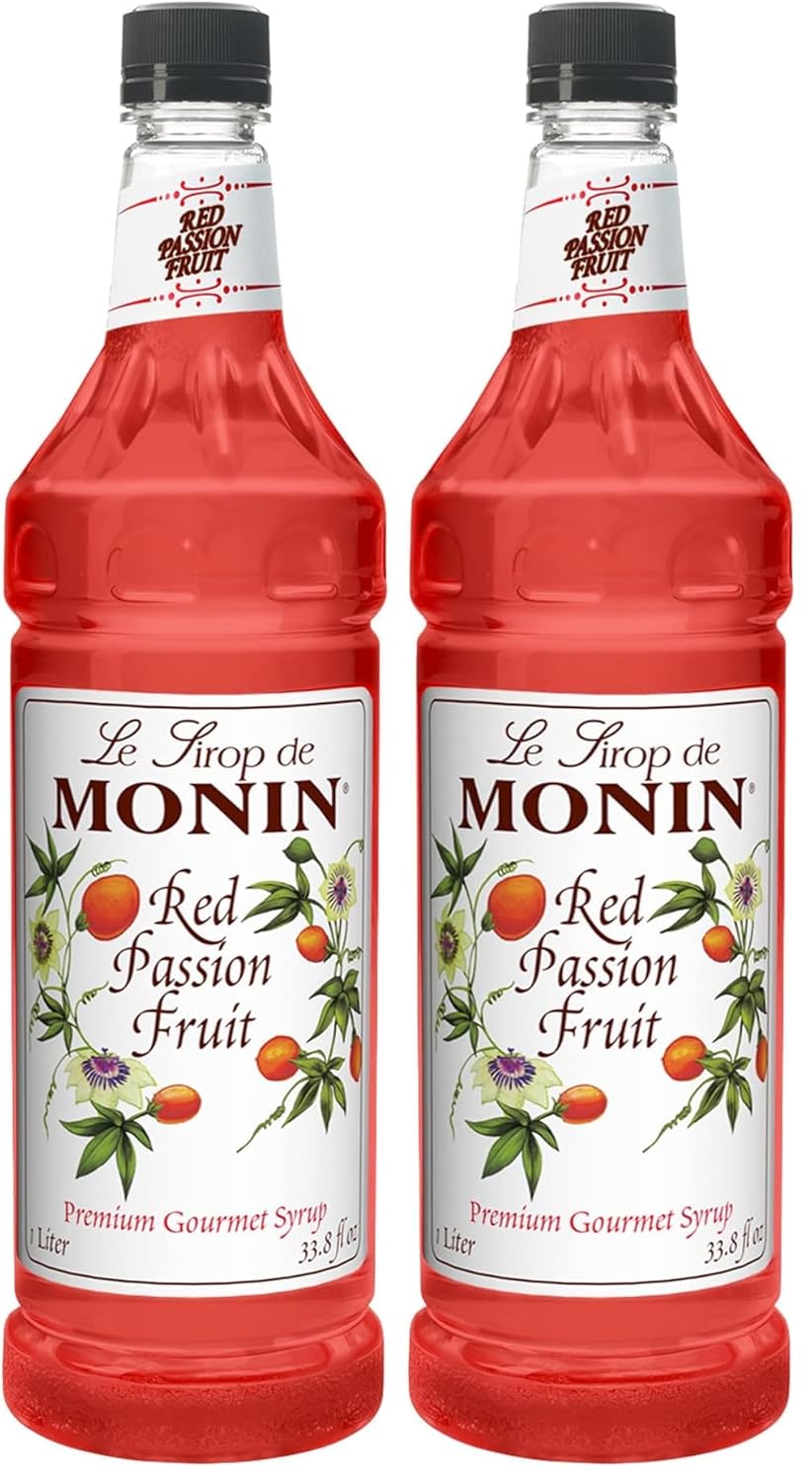 Monin - Granny Smith Apple Syrup, Great for Cocktails and Lemonades, Gluten-Free, Non-GMO (1 Liter)