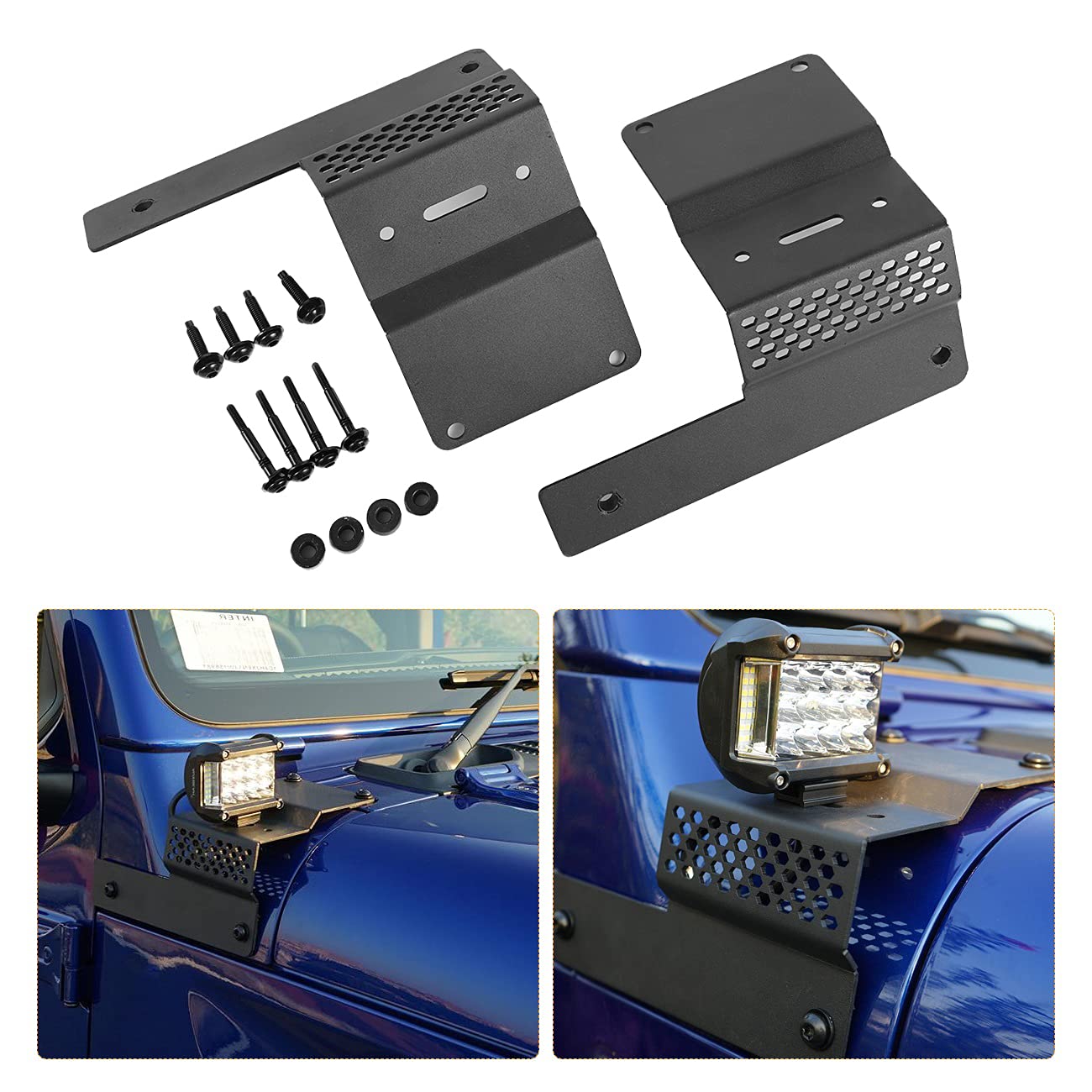 Buy Partol Dual APillar Light Brackets for Jeep Wrangler JL 20182019