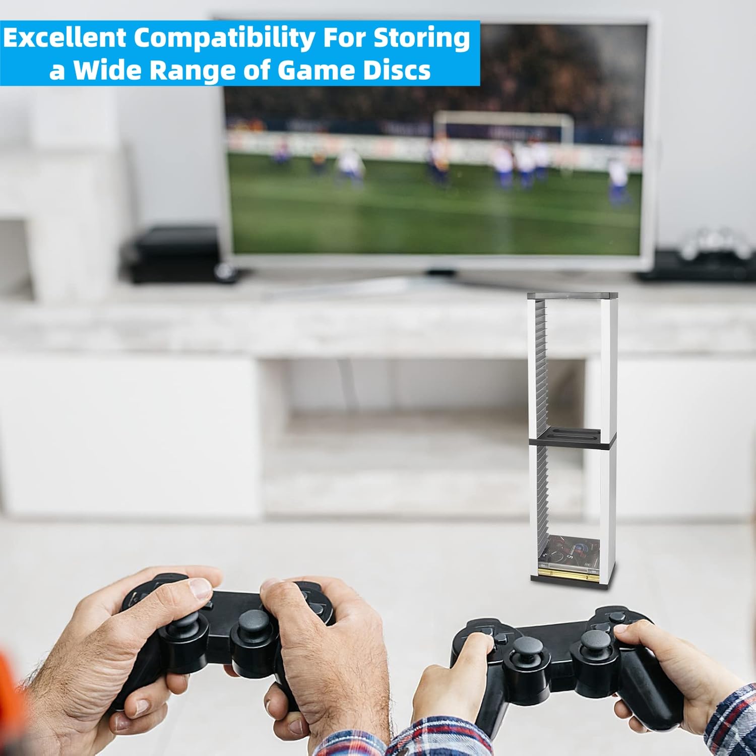 Soonhua, Supporto a torre per videogiochi, con 36 alloggiamenti, un organizer per CD e giochi per Playstation 5, Xbox, Switch