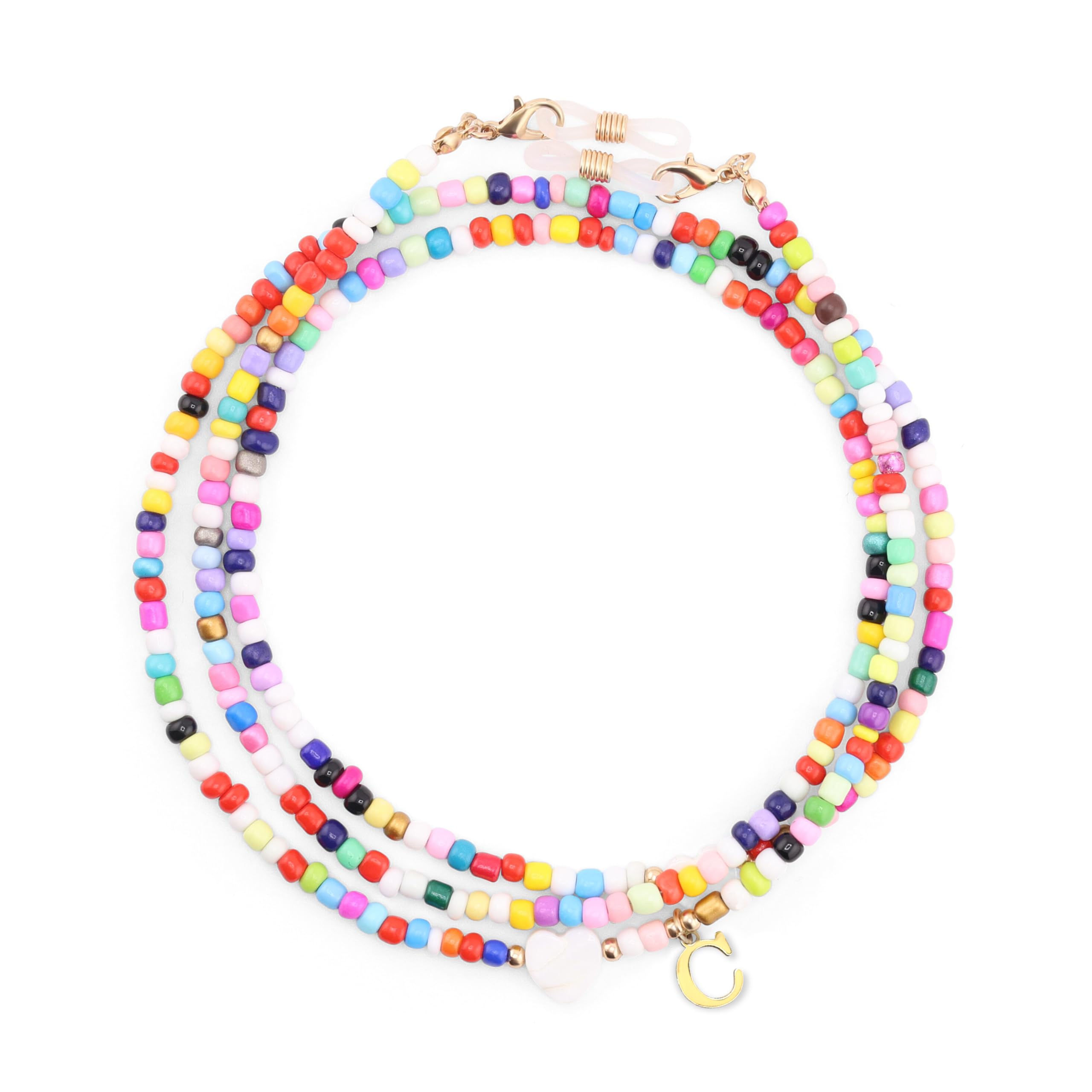 Chaîne de lunettes de soleil colorée initiale et cordon tendance pour lecture - 7