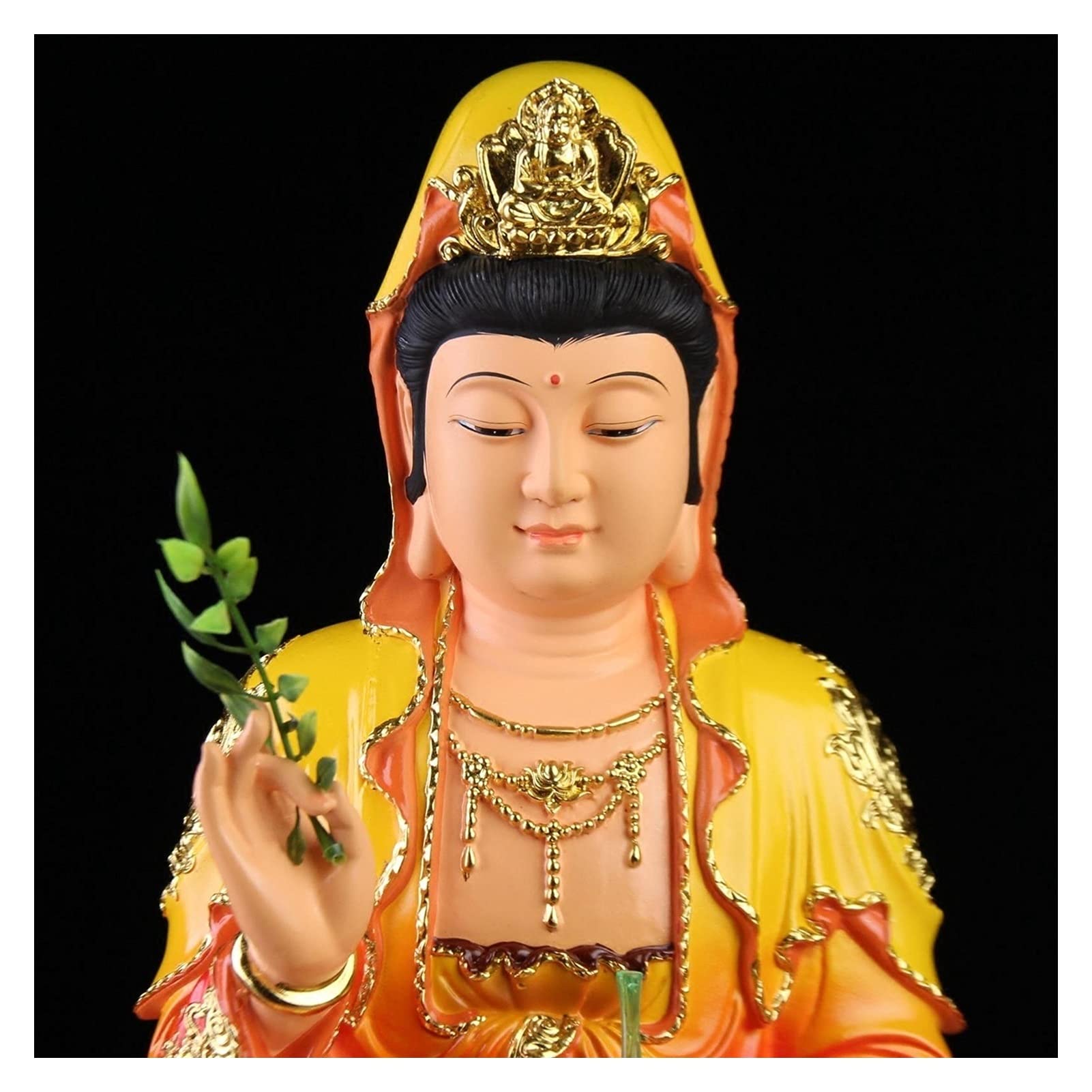 Guanyin Guanyin Adoración de Buda Sala de Estar Adornos de la Fortuna Guanyin Avalokitesvara Figura de Resina Estatuilla Estatuilla Sana y Segura Estatua de Buda (Size : 40CM Height) Good