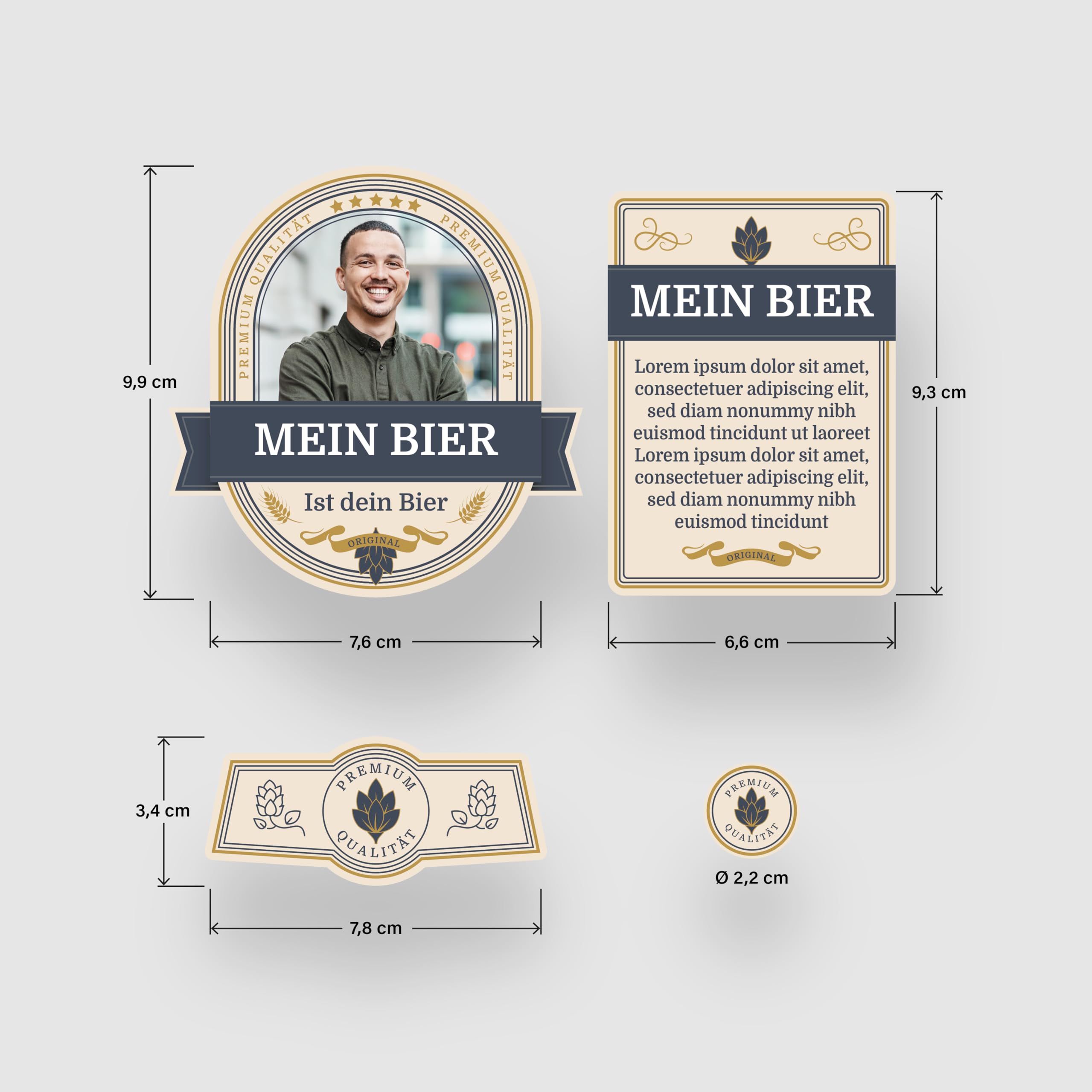 Individuelle Bierflaschen-Etiketten – Selbstklebend, Oval, Zum Bedrucken
