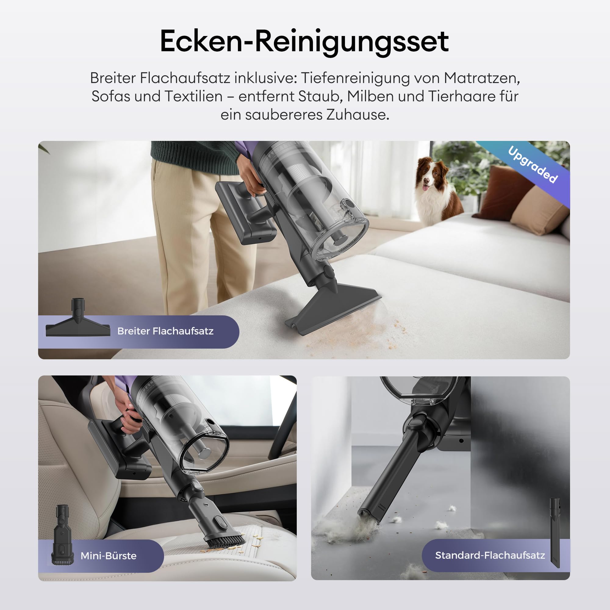 Ultenic Akku Staubsauger 55000Pa/600W/80Min, 1,6L Staubsauger Kabellos mit Multi-Zyklon-Filtration, Touchscreen, Anti-Tangle-Bürste, Wandladestation, Selbststehend，für Tierhaare/Teppiche/Hartböden,Rot