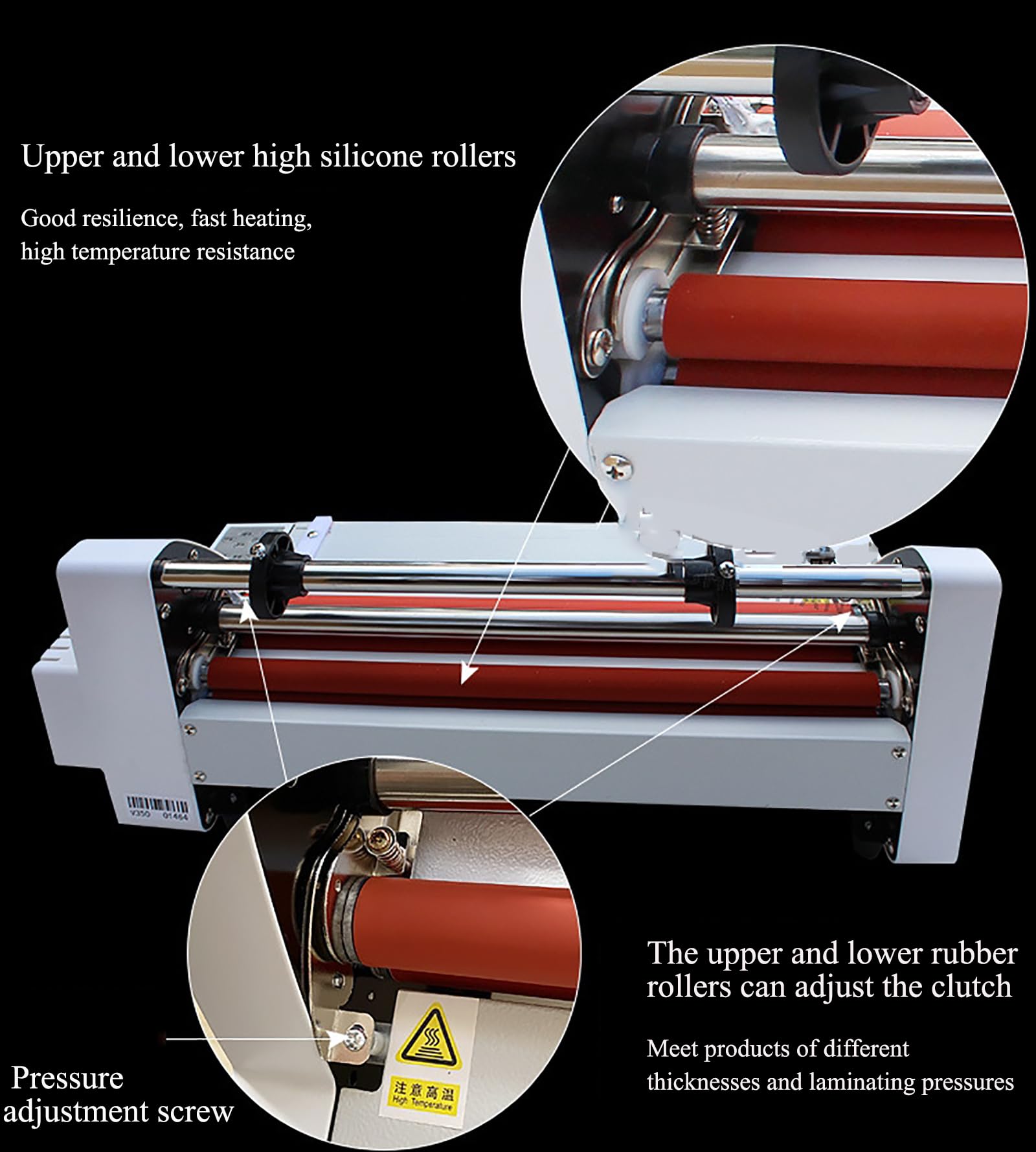 Digital Control Thermal Laminating Machine, Film Laminating Machine, 0-180? Adjustable Temperature, Automatic Memory, Hot/Cold/Single/Double-Sided Lamination, for BOPP PTE Film