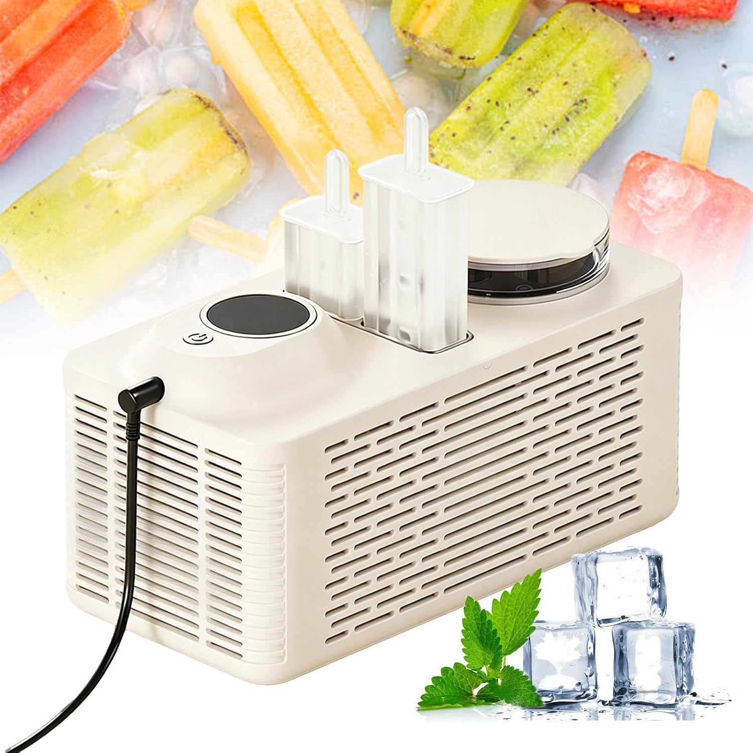 Portable Ice Maker for Car,Mini Ice Machine with Dual Household & Car Power Supply, 30-Minute Rapid Freezing,Effortless De-Icing, for Car, RV, Home Kitchen, Camping, Tailgating Purple