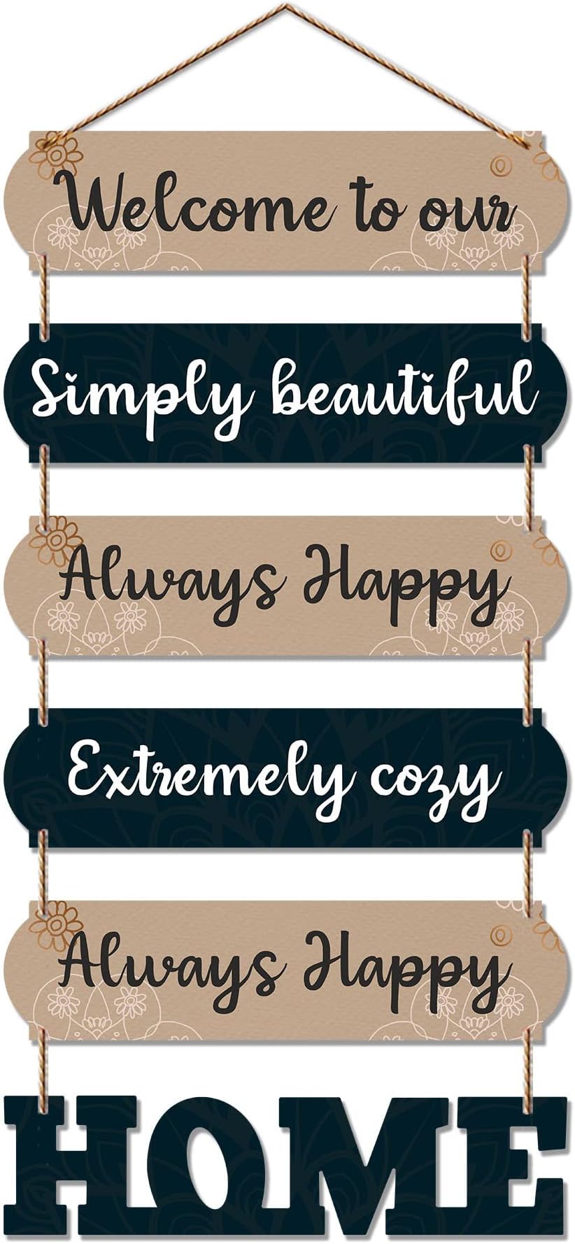 Artvibes Home Quote Decorative Wall Art MDF Wooden Wall Hanger for Livingroom | Bedroom | Gifts | Home Decoration | Modern Decor Items | Artworks Wall Hangings Ornaments (WH_6609N), Set of 6