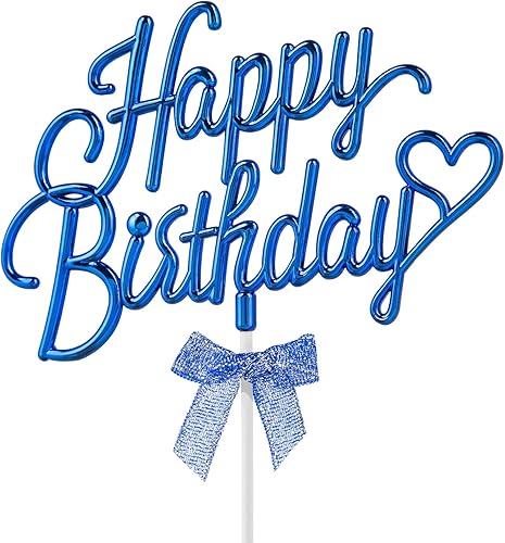 Miniatura 8 de Decoración de pastel de feliz cumpleaños rosa intenso – Cartel de feliz cumpleaños 3D de doble cara para pastel con lazo, idea para decoración