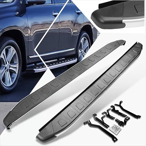 (2 piezas) Estribos de aluminio de 5.75 pulgadas, escalones laterales, barras Nerf compatibles con Highlander 08-13