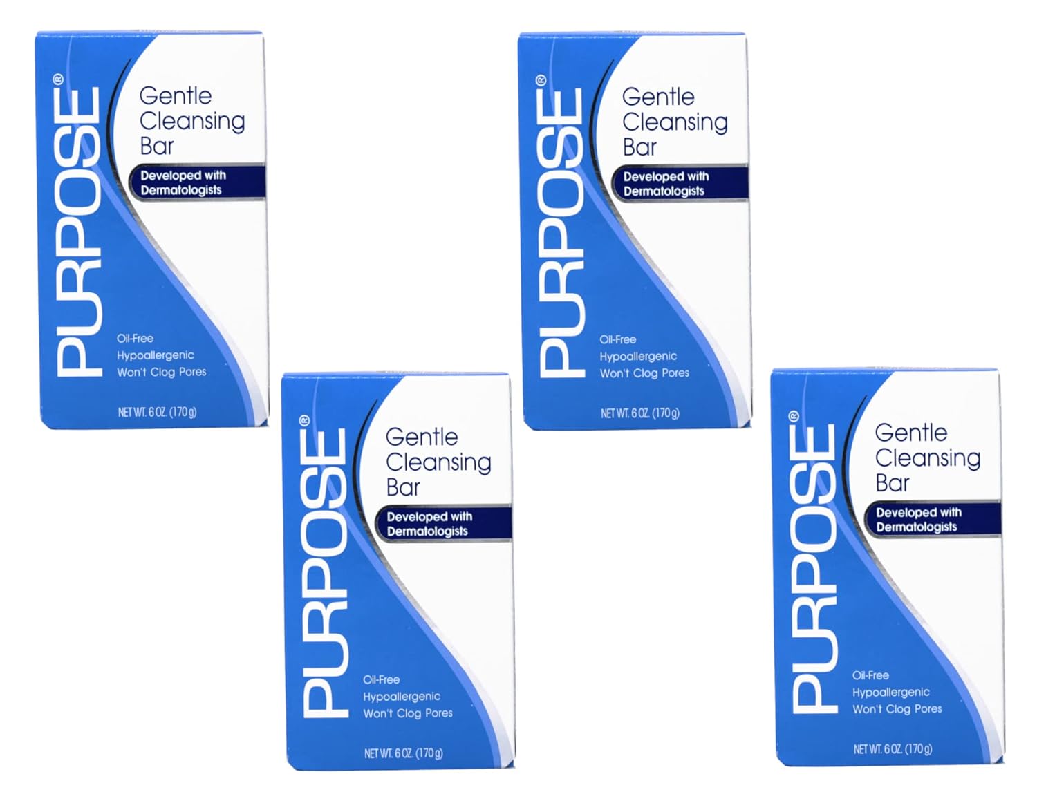 Purpose Gentle Cleansing Bar, Oil Free – 6 oz, Pack of 4 Purpose Gentle Cleansing Bar, Oil Free – 6 oz, Pack of 4